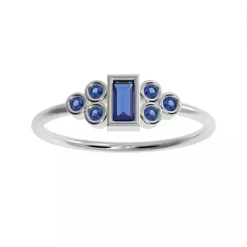 Basel ring with Baguette diamond