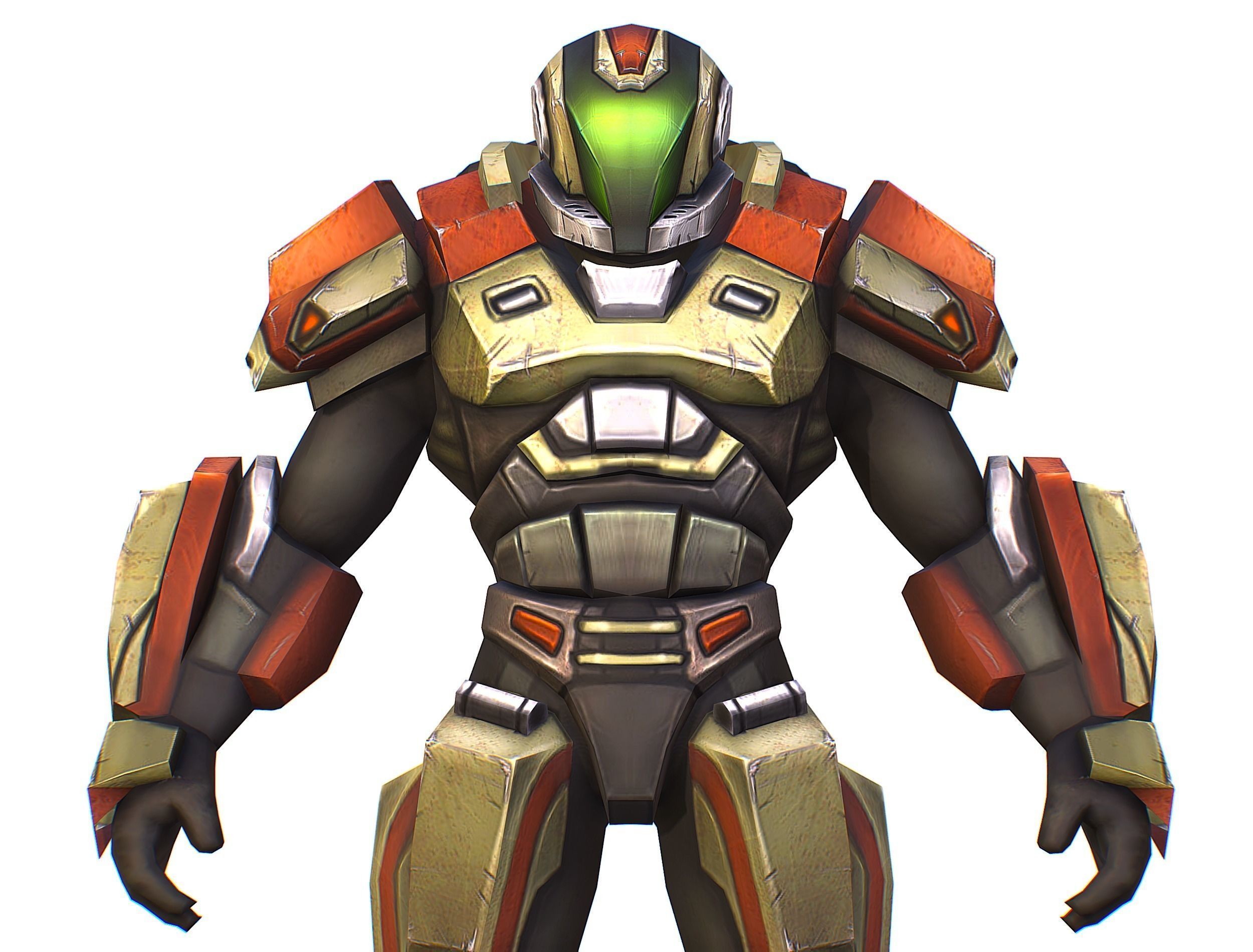 Sci-Fi Male Cyborg Man Drone Trooper Soldier Low-poly 3D model_23