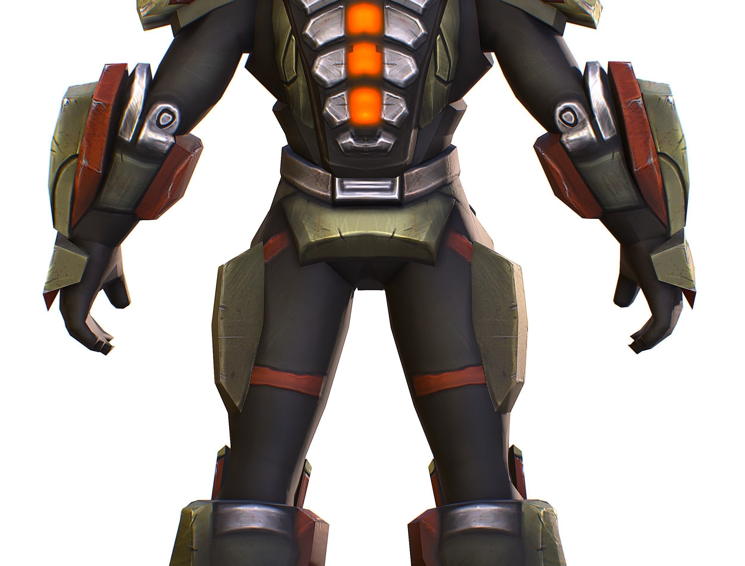 Sci-Fi Male Cyborg Man Drone Trooper Soldier Low-poly 3D model_27