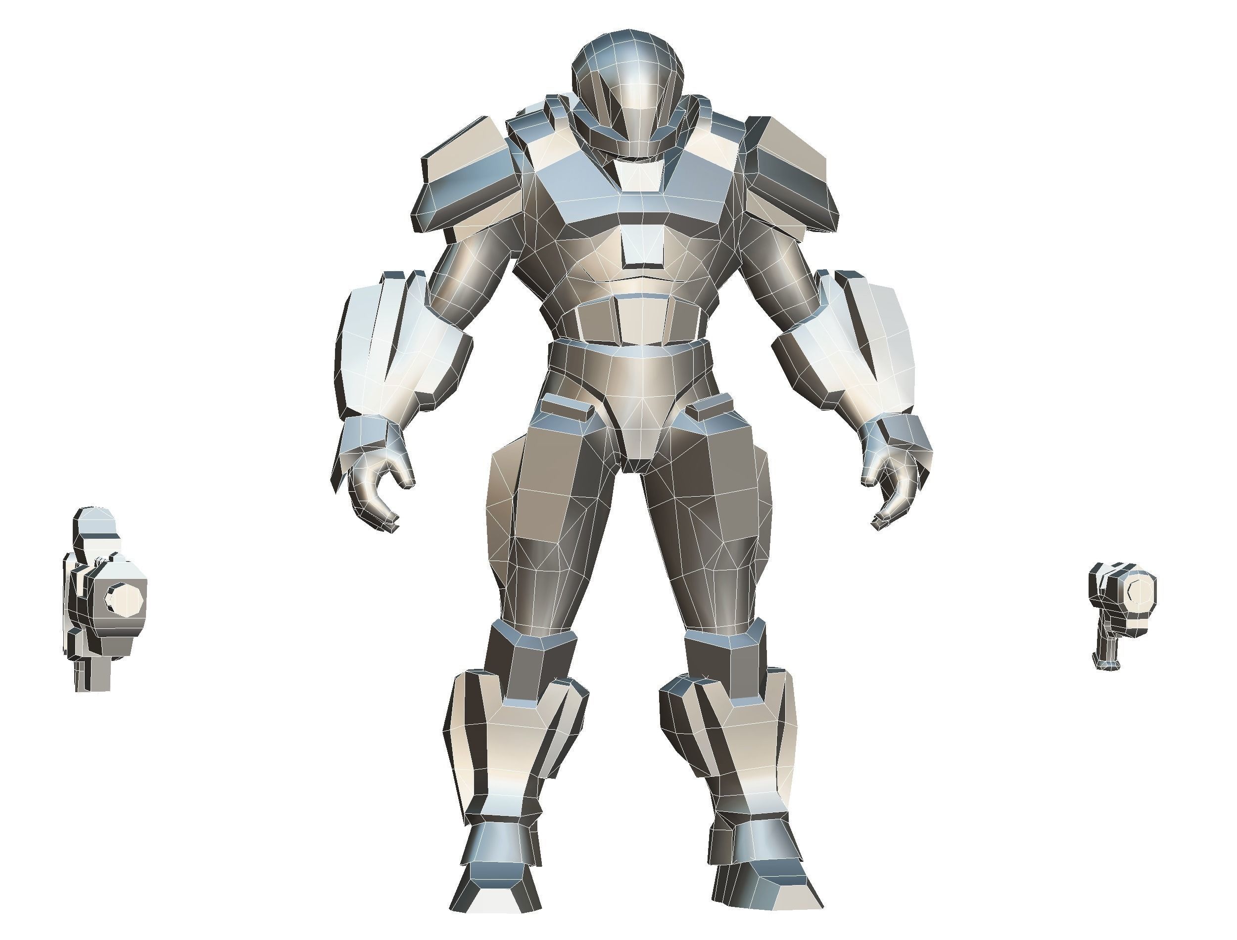 Sci-Fi Male Cyborg Man Drone Trooper Soldier Low-poly 3D model_64