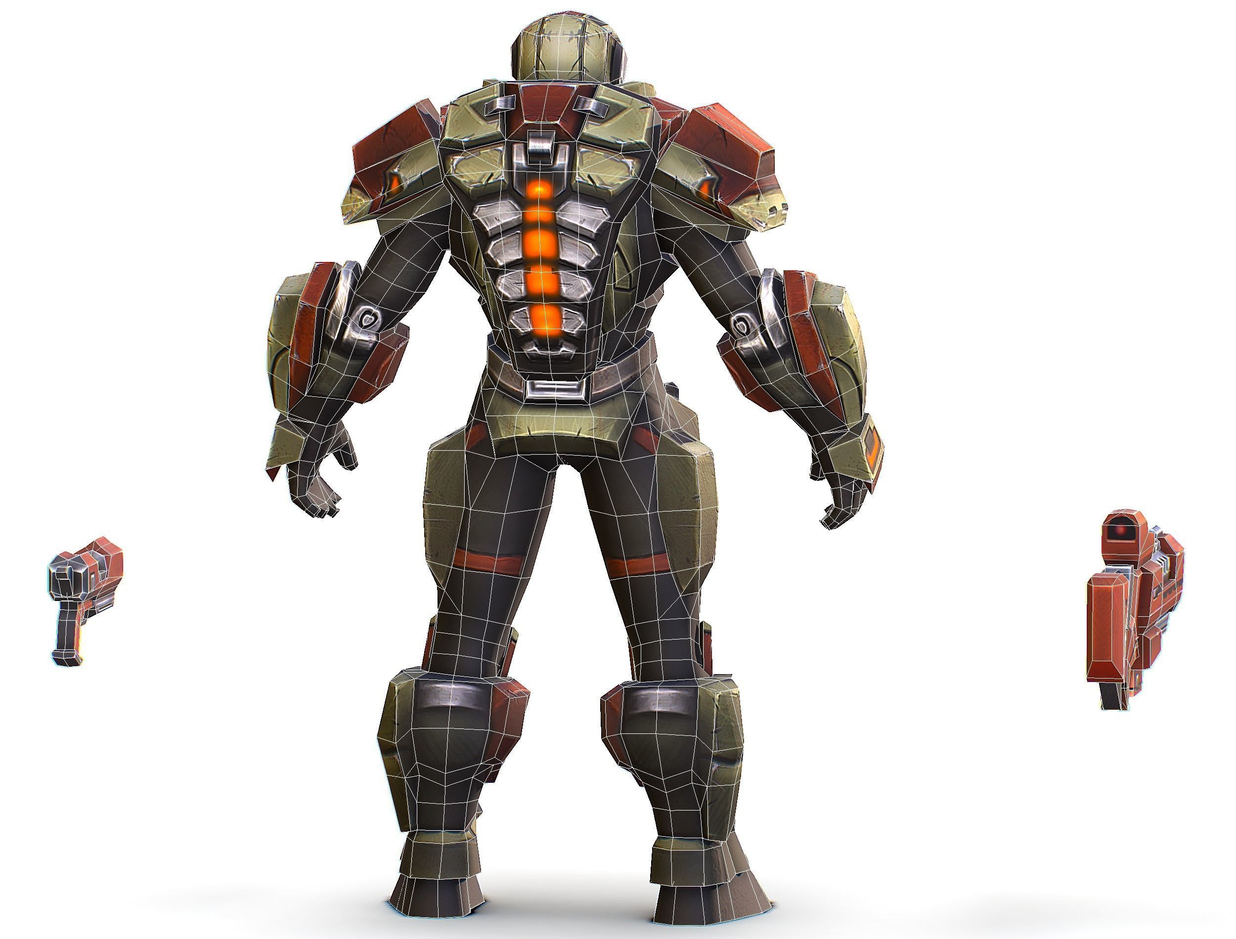 Sci-Fi Male Cyborg Man Drone Trooper Soldier Low-poly 3D model_65