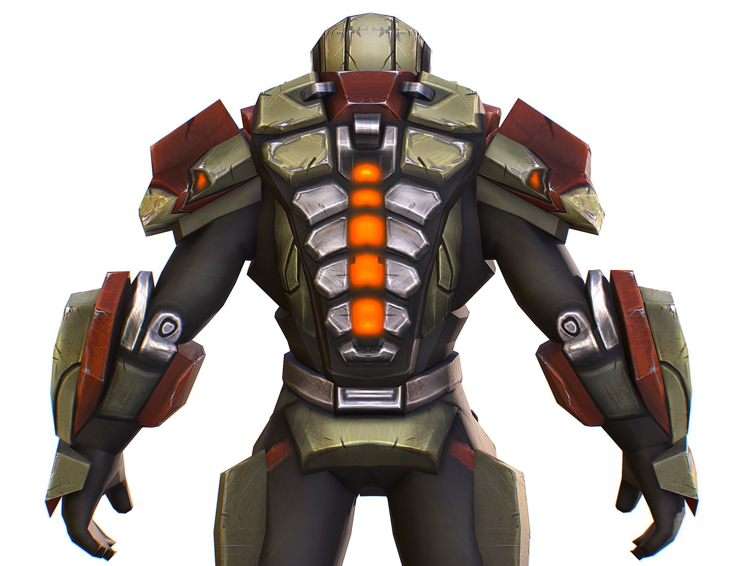 Sci-Fi Male Cyborg Man Drone Trooper Soldier Low-poly 3D model_26