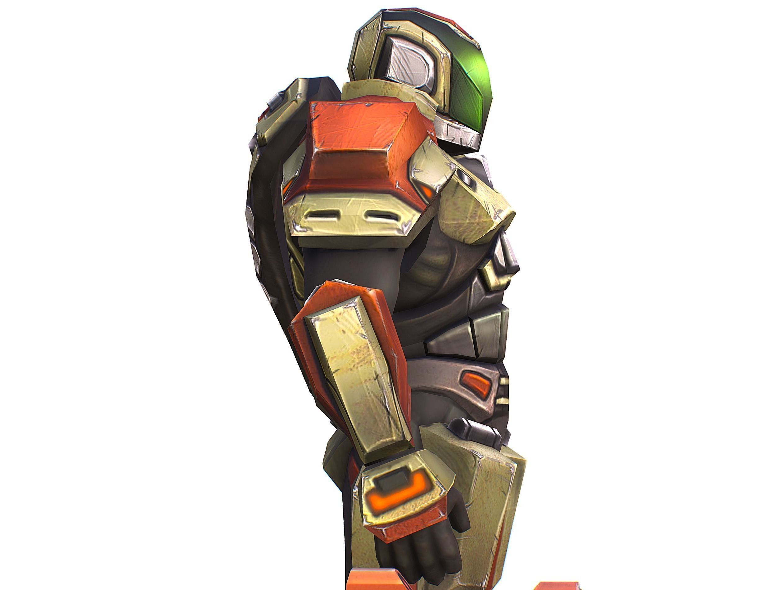 Sci-Fi Male Cyborg Man Drone Trooper Soldier Low-poly 3D model_29