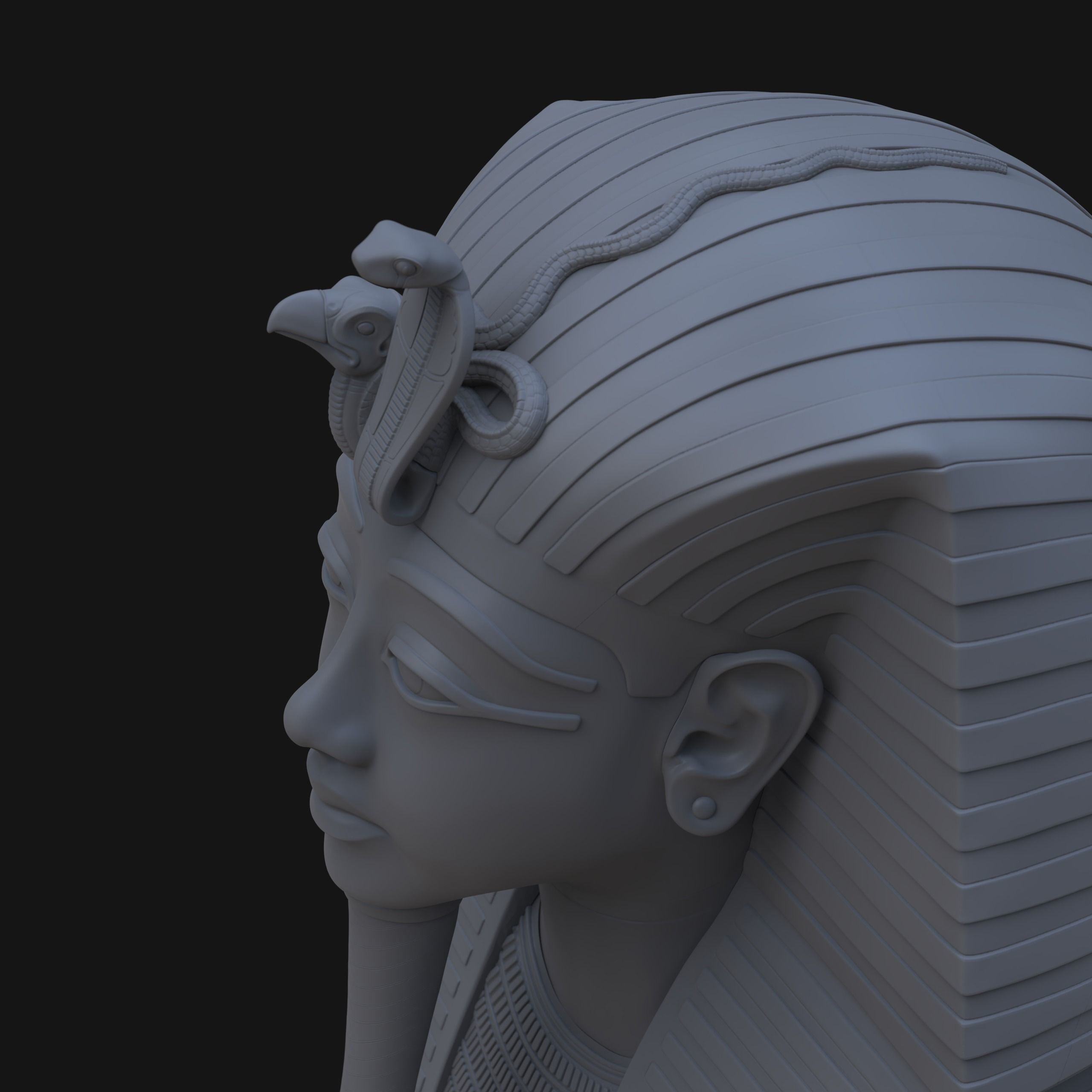 Tutankhamun Mask v4 - Merged  3D print model_6