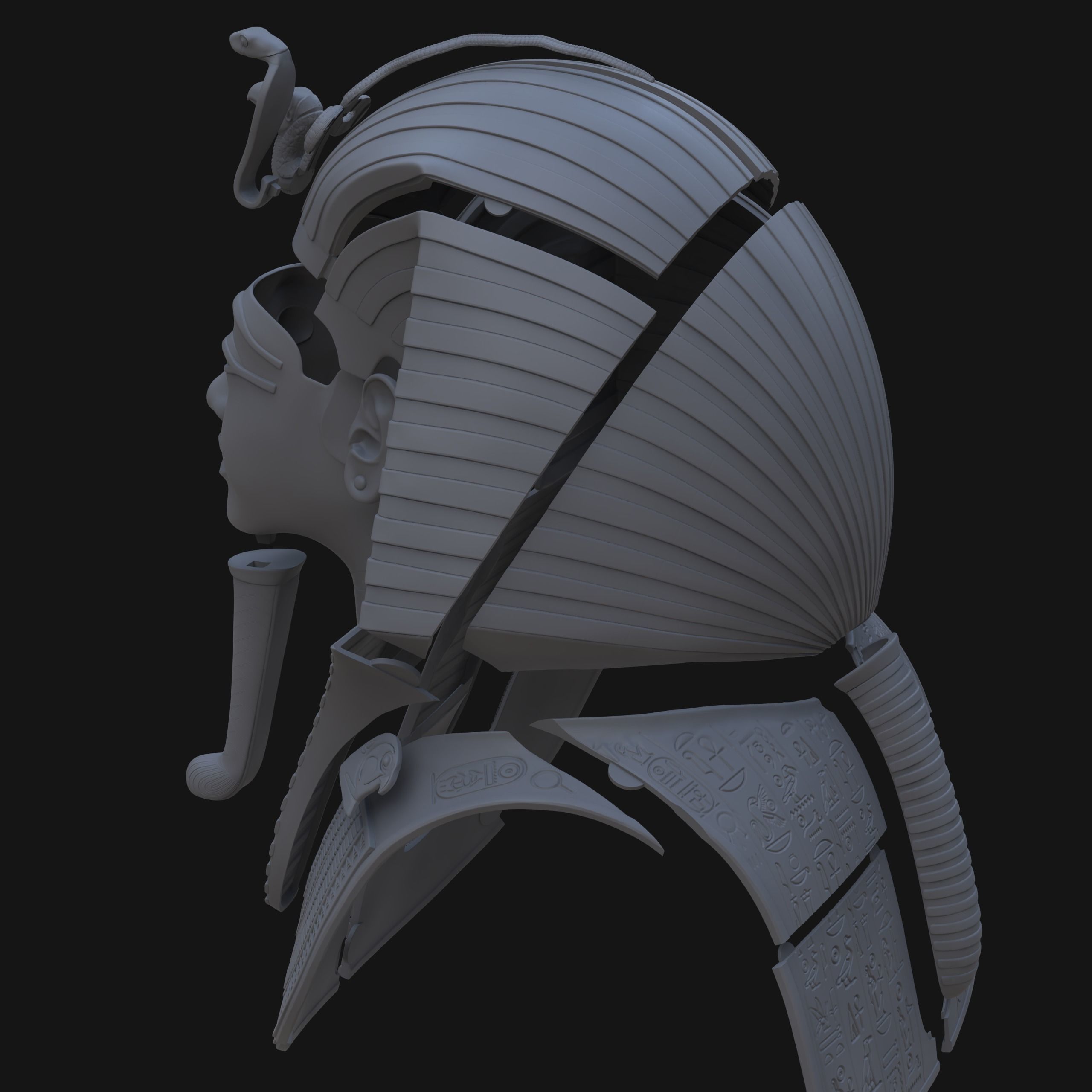 Tutankhamun Mask v4 - Merged  3D print model_10