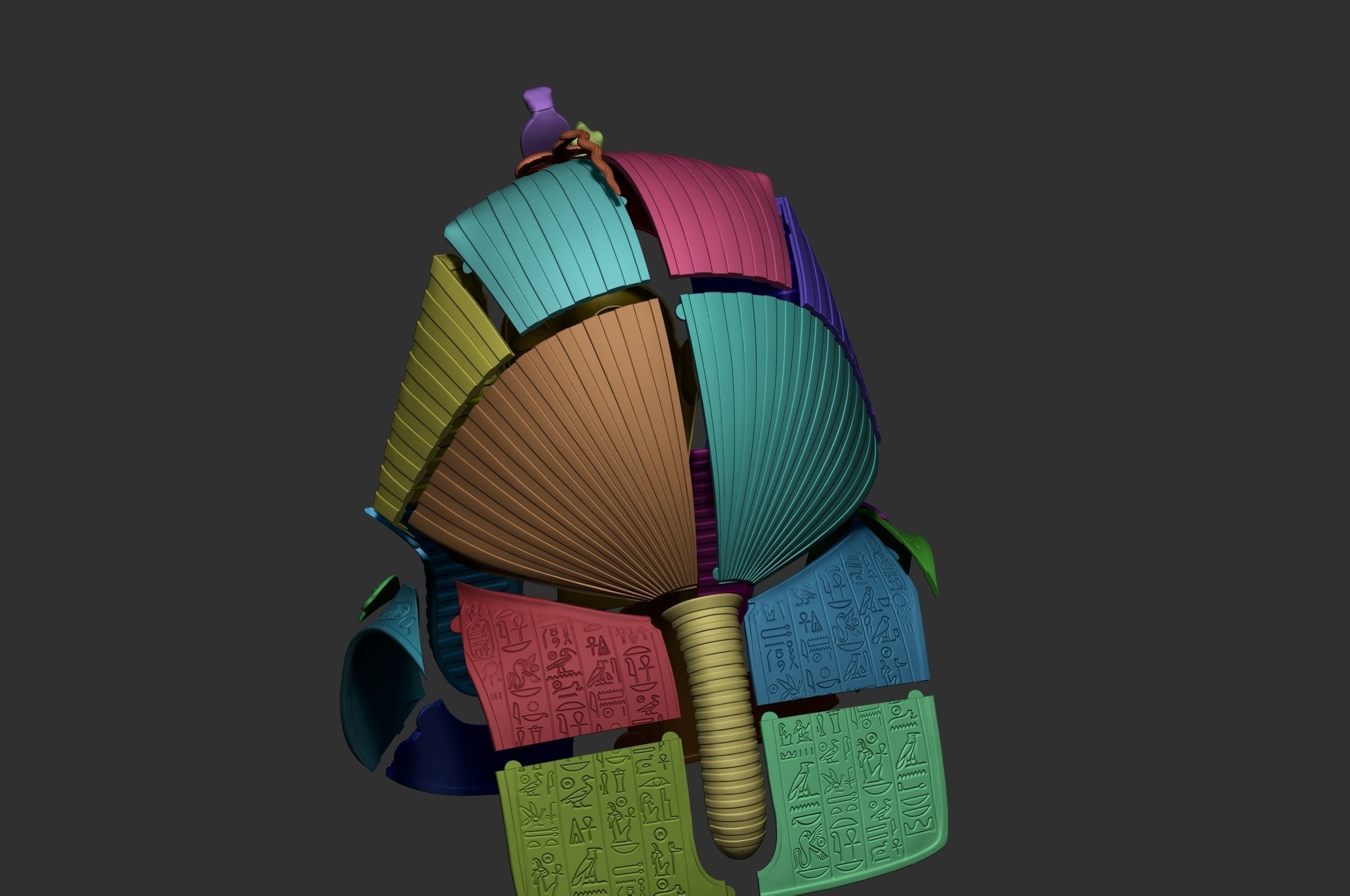 Tutankhamun Mask v4 - Merged  3D print model_16