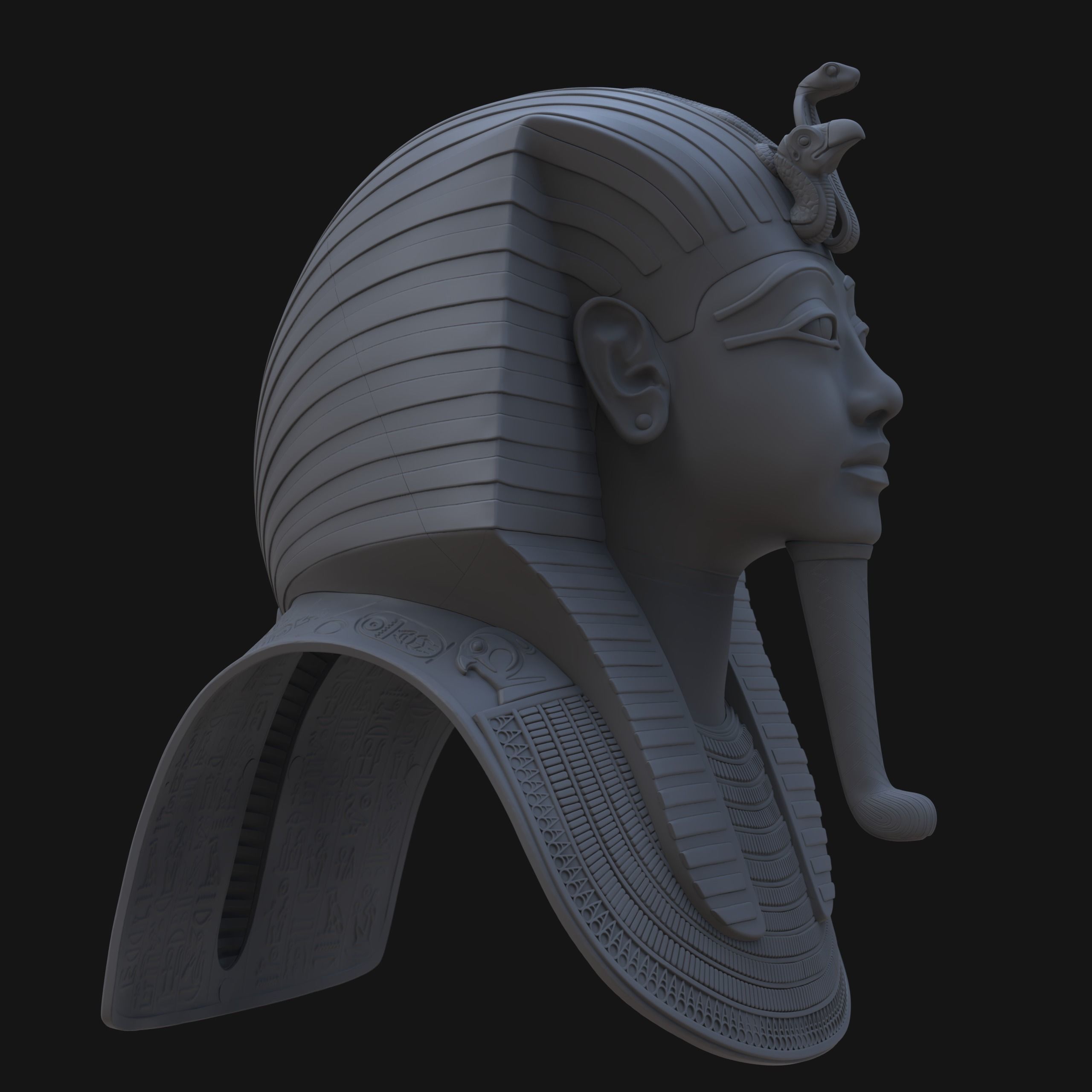 Tutankhamun Mask v4 - Merged  3D print model_4