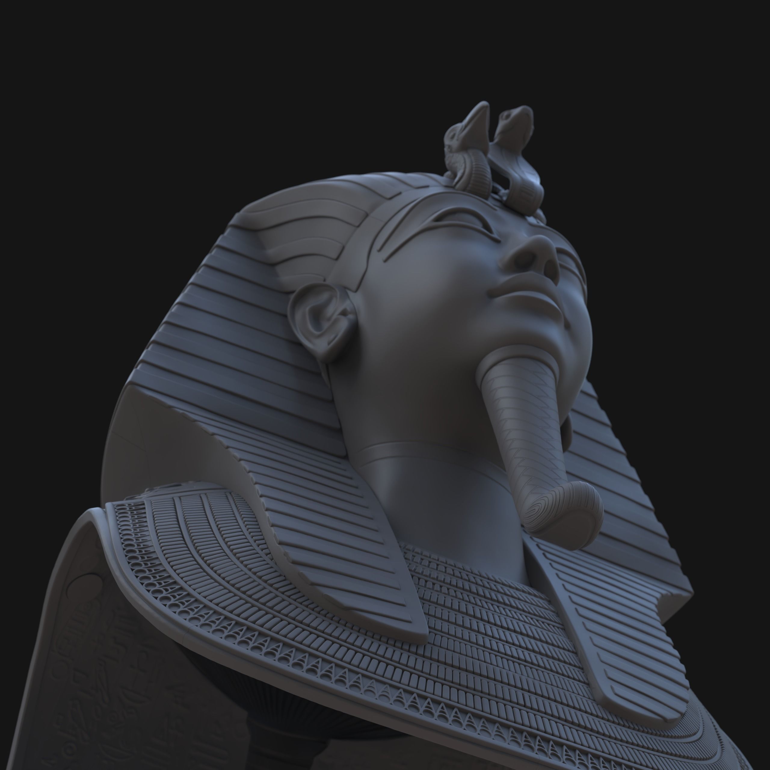 Tutankhamun Mask v4 - Merged  3D print model_5