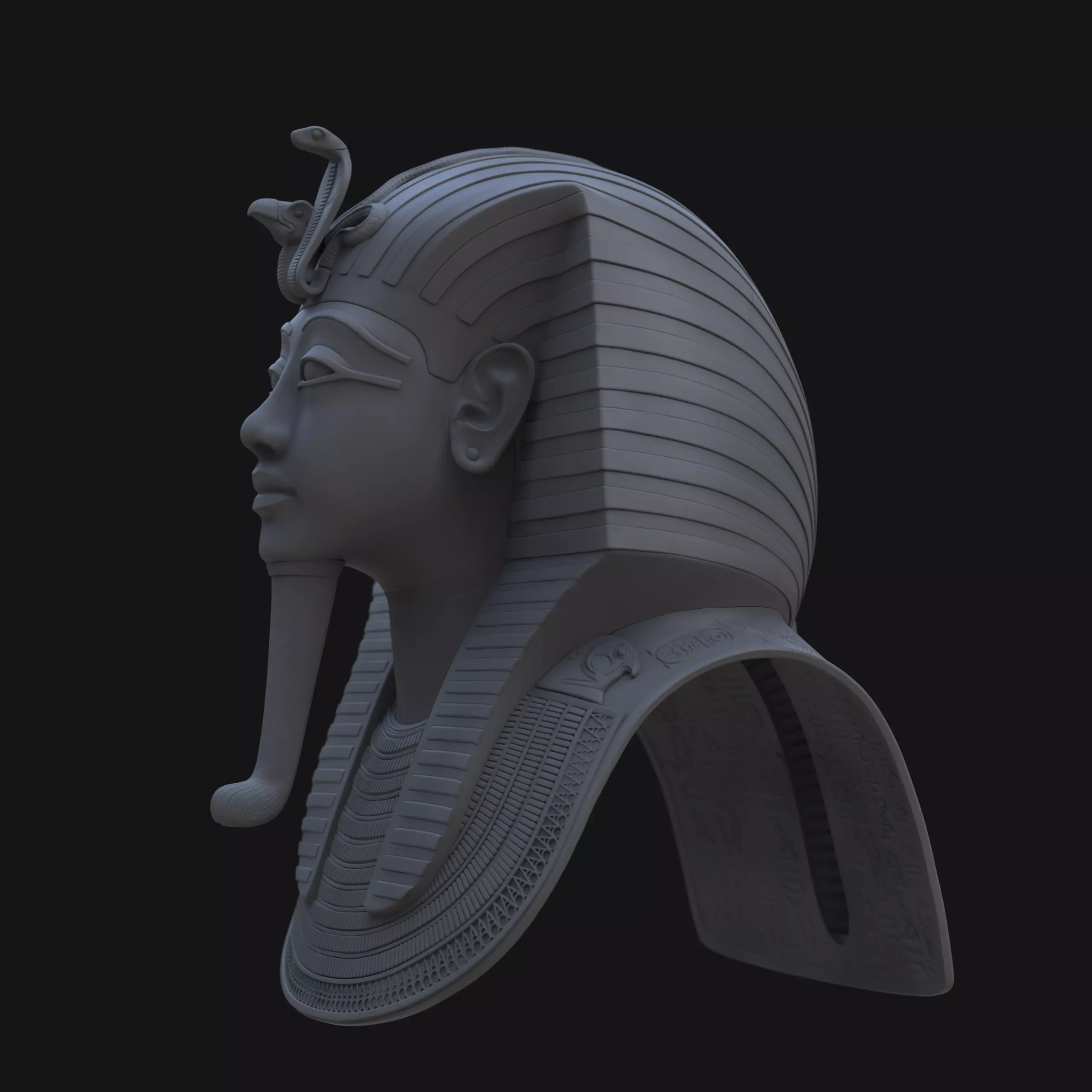 Tutankhamun Mask v4 - Merged  3D print model_0