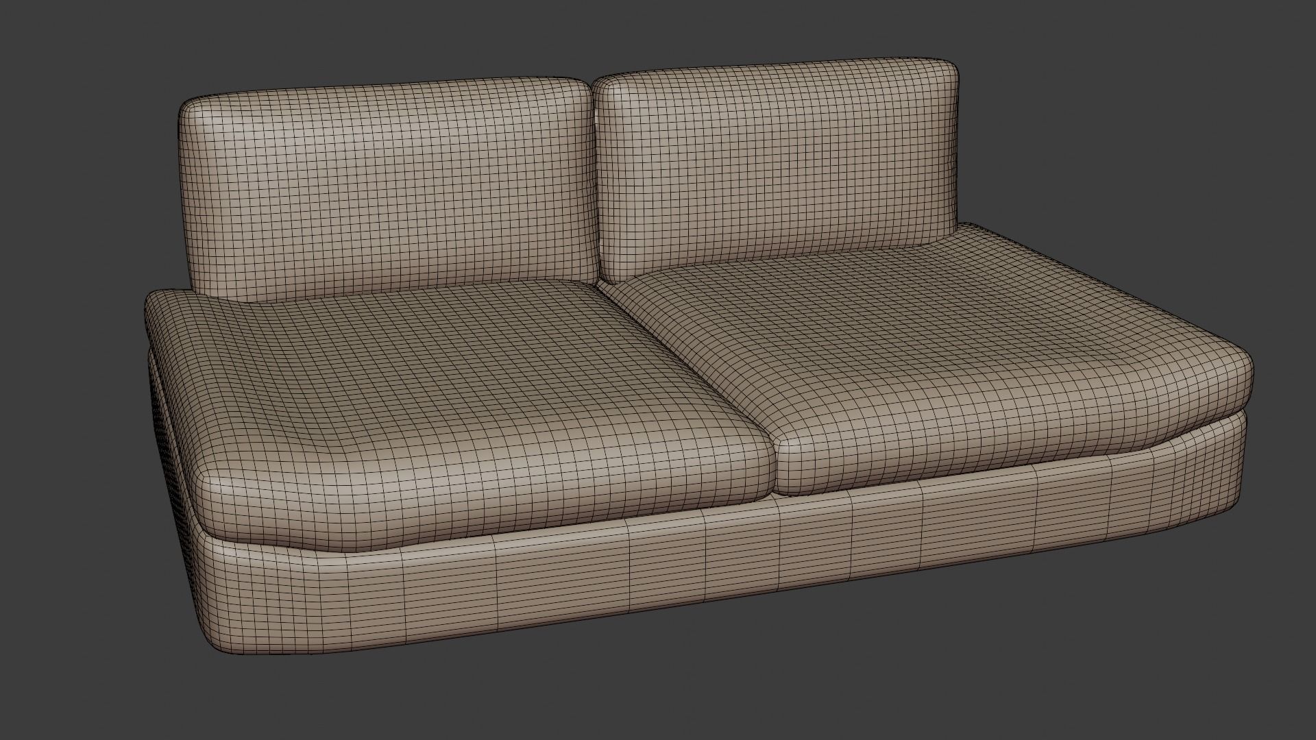 Stylish fabric sofa in dark colors 3D model_6