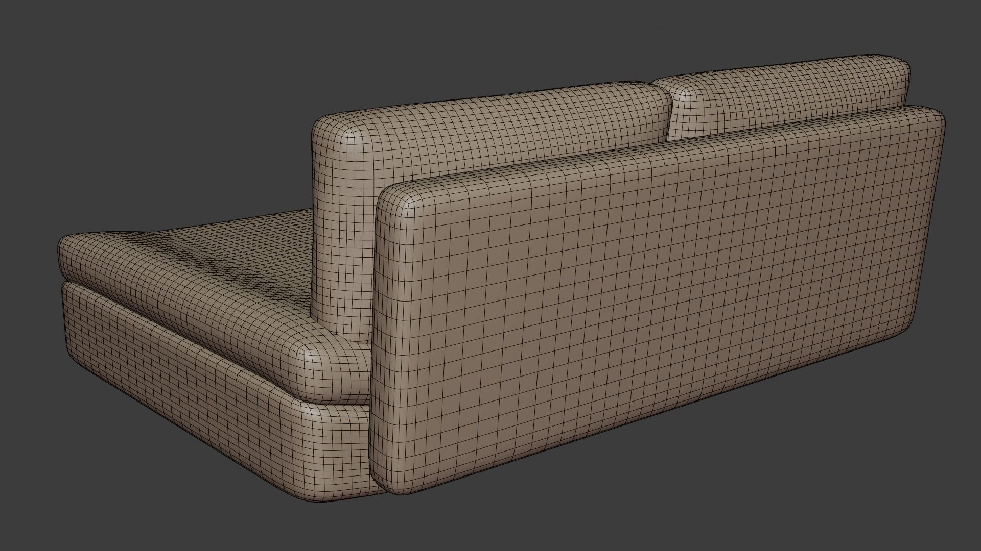 Stylish fabric sofa in dark colors 3D model_7