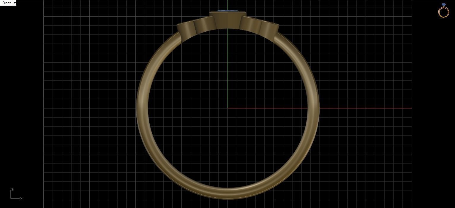 Basel ring with Heart diamond 3D print model_22