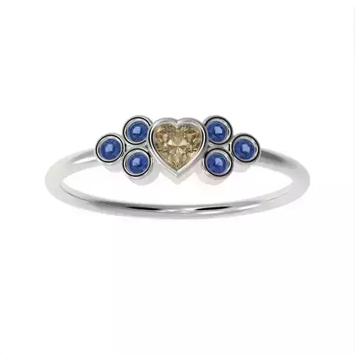  Basel ring with Heart diamond