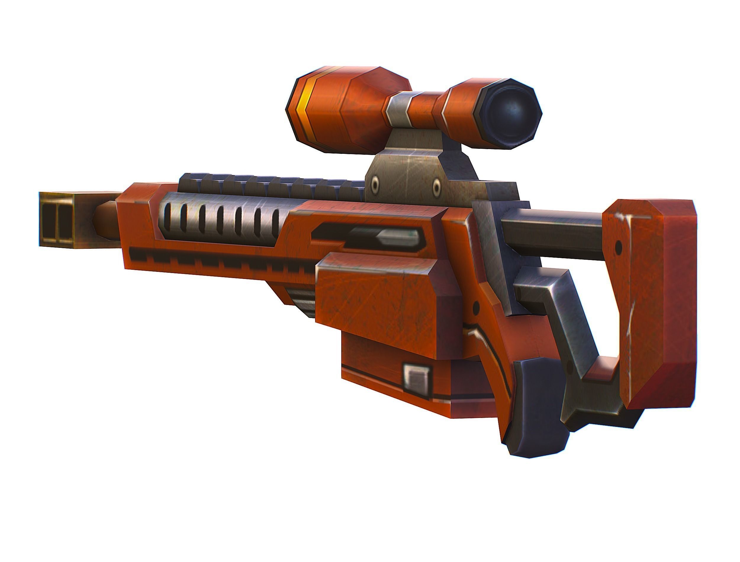 Sci-Fi Man Cyborg - Male Drone Sniper Soldier Low-poly 3D model_49