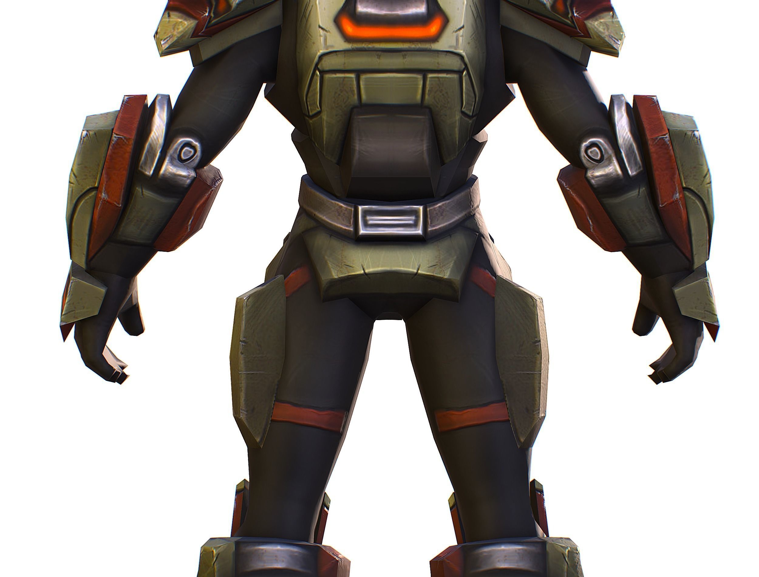 Sci-Fi Man Cyborg - Male Drone Sniper Soldier Low-poly 3D model_30