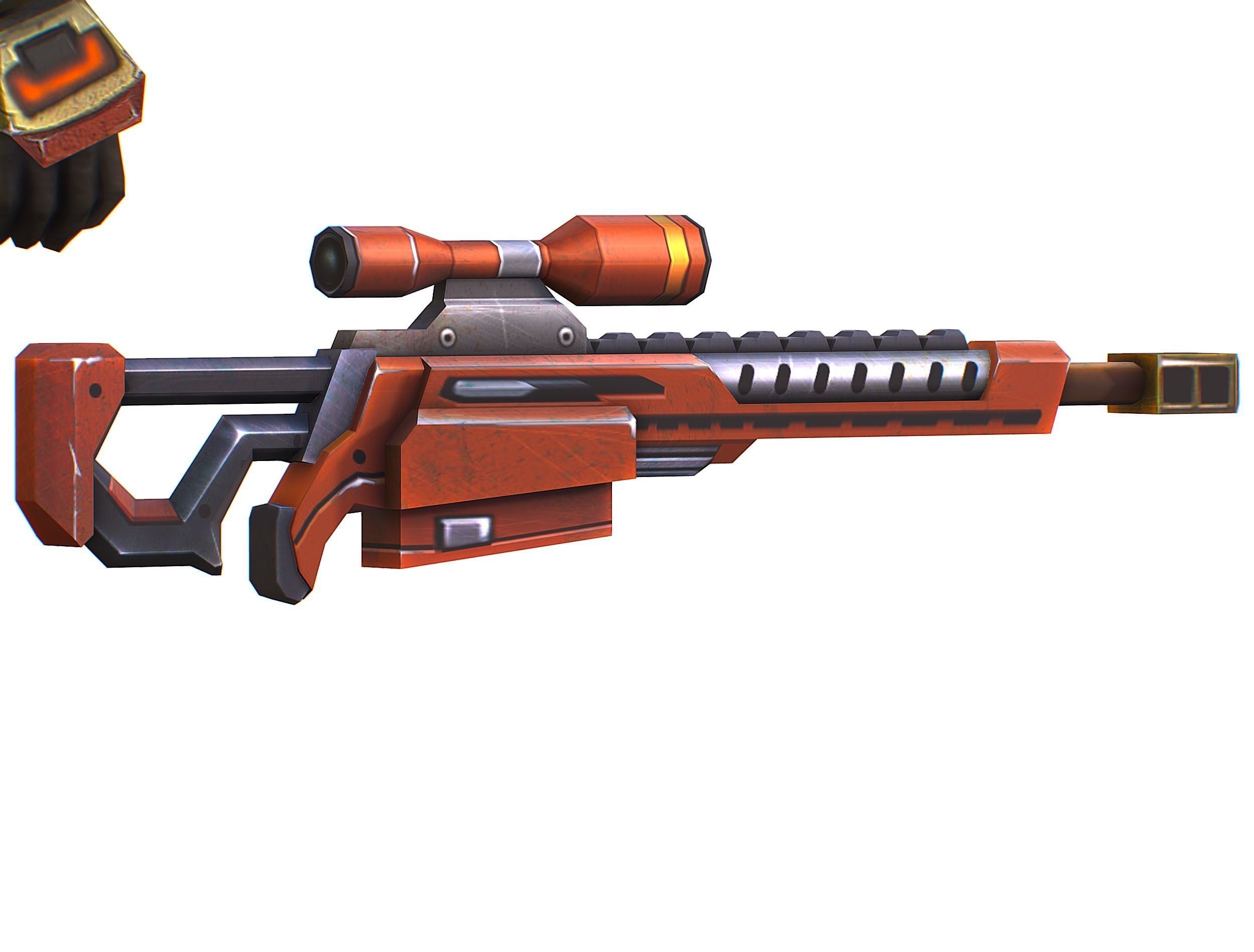 Sci-Fi Man Cyborg - Male Drone Sniper Soldier Low-poly 3D model_44