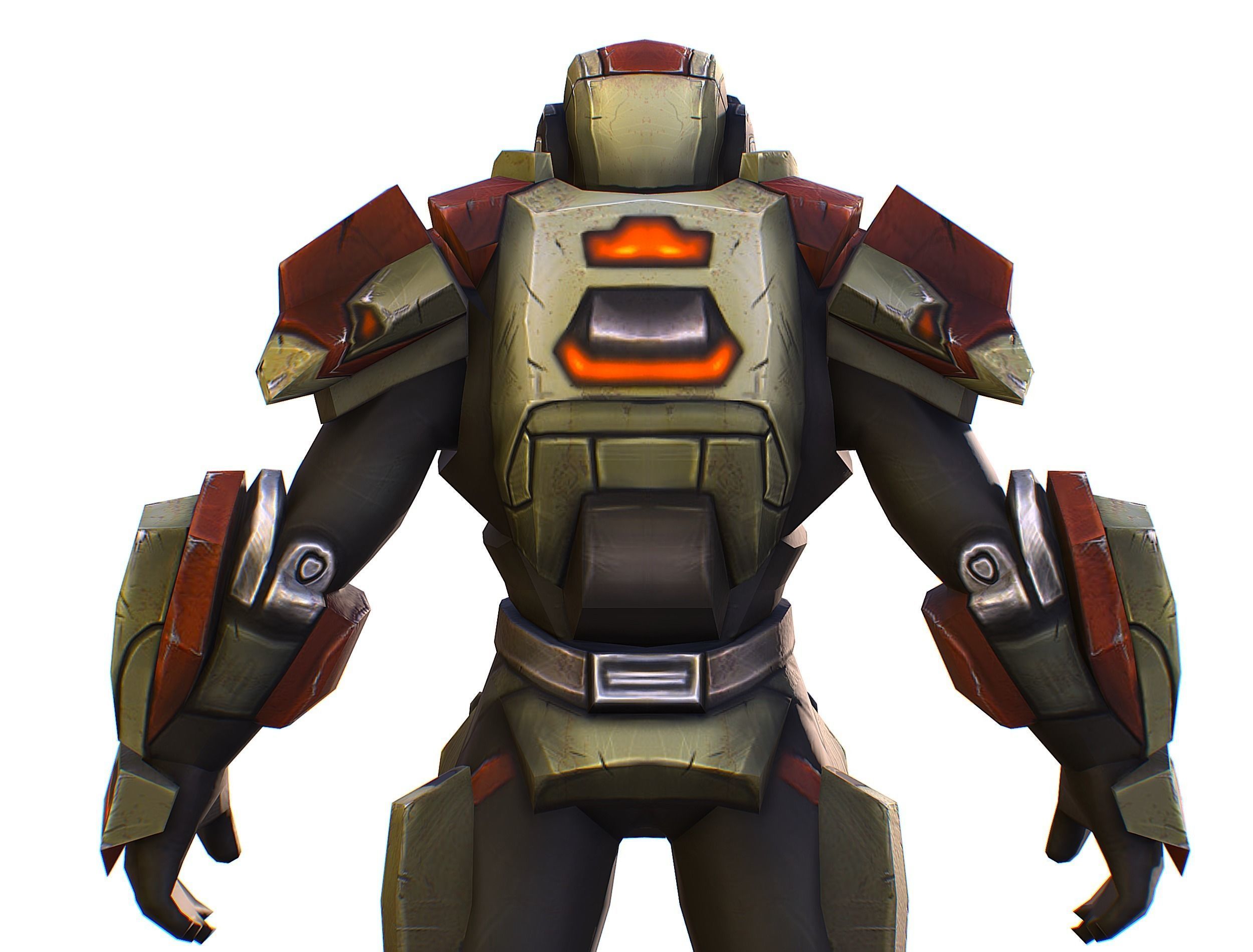 Sci-Fi Man Cyborg - Male Drone Sniper Soldier Low-poly 3D model_29