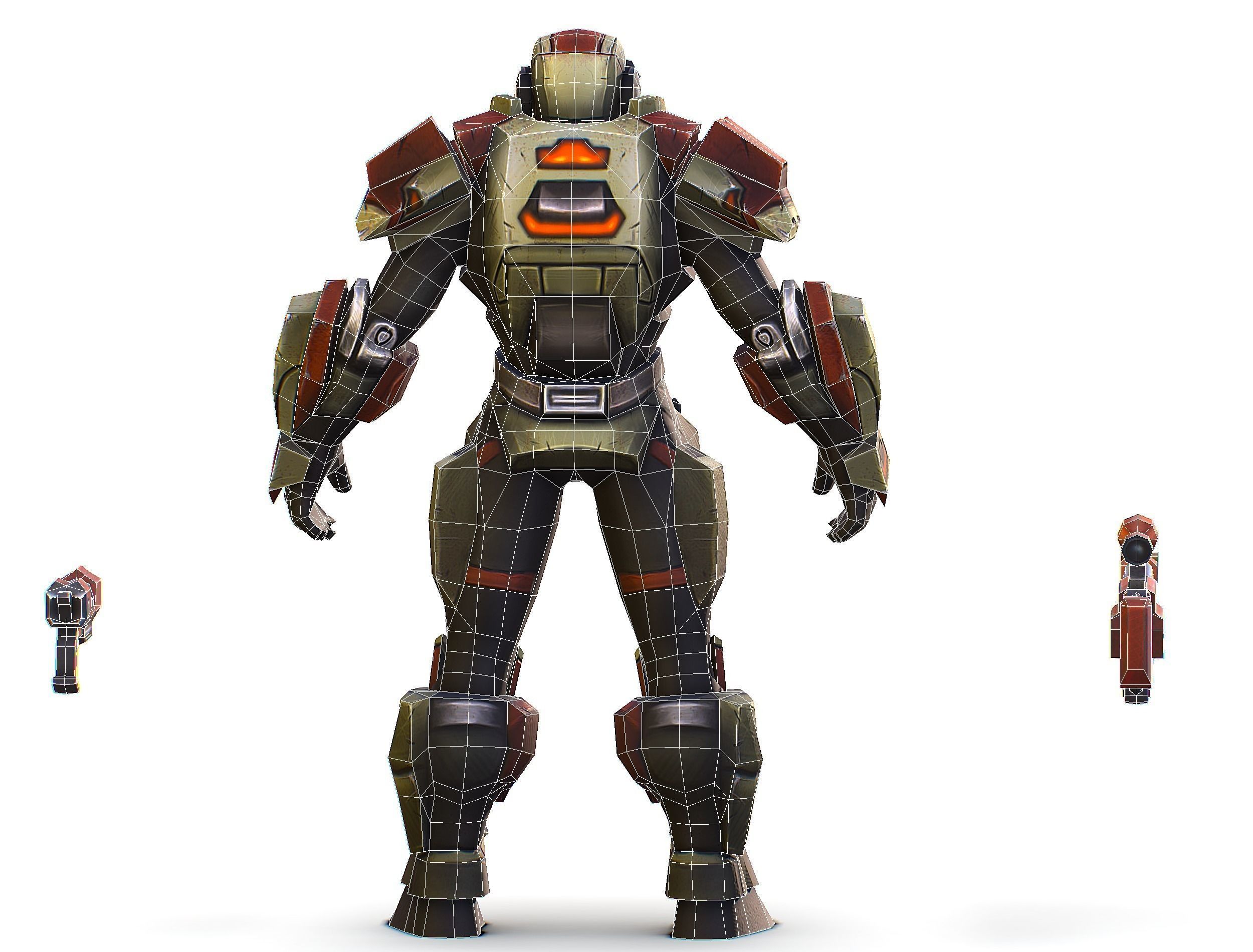 Sci-Fi Man Cyborg - Male Drone Sniper Soldier Low-poly 3D model_65