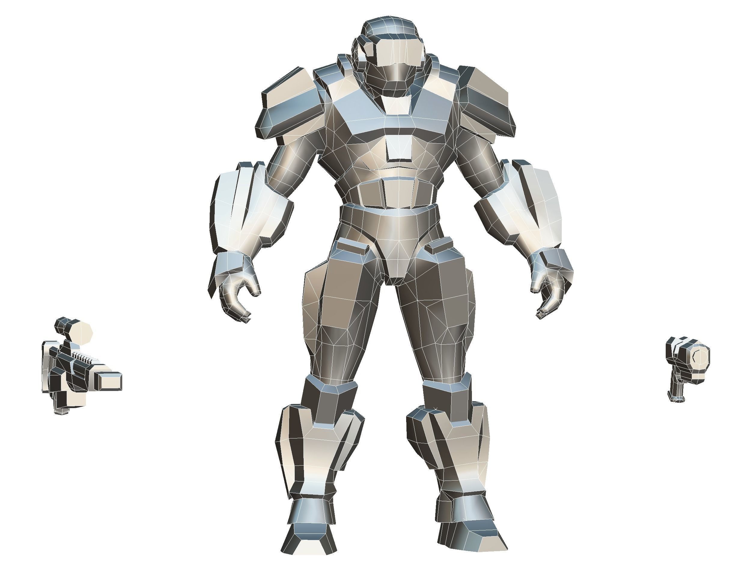 Sci-Fi Man Cyborg - Male Drone Sniper Soldier Low-poly 3D model_64