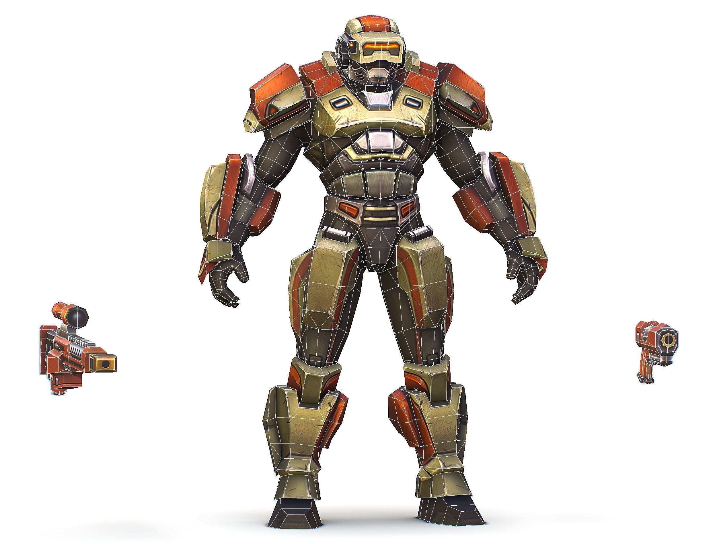 Sci-Fi Man Cyborg - Male Drone Sniper Soldier Low-poly 3D model_63