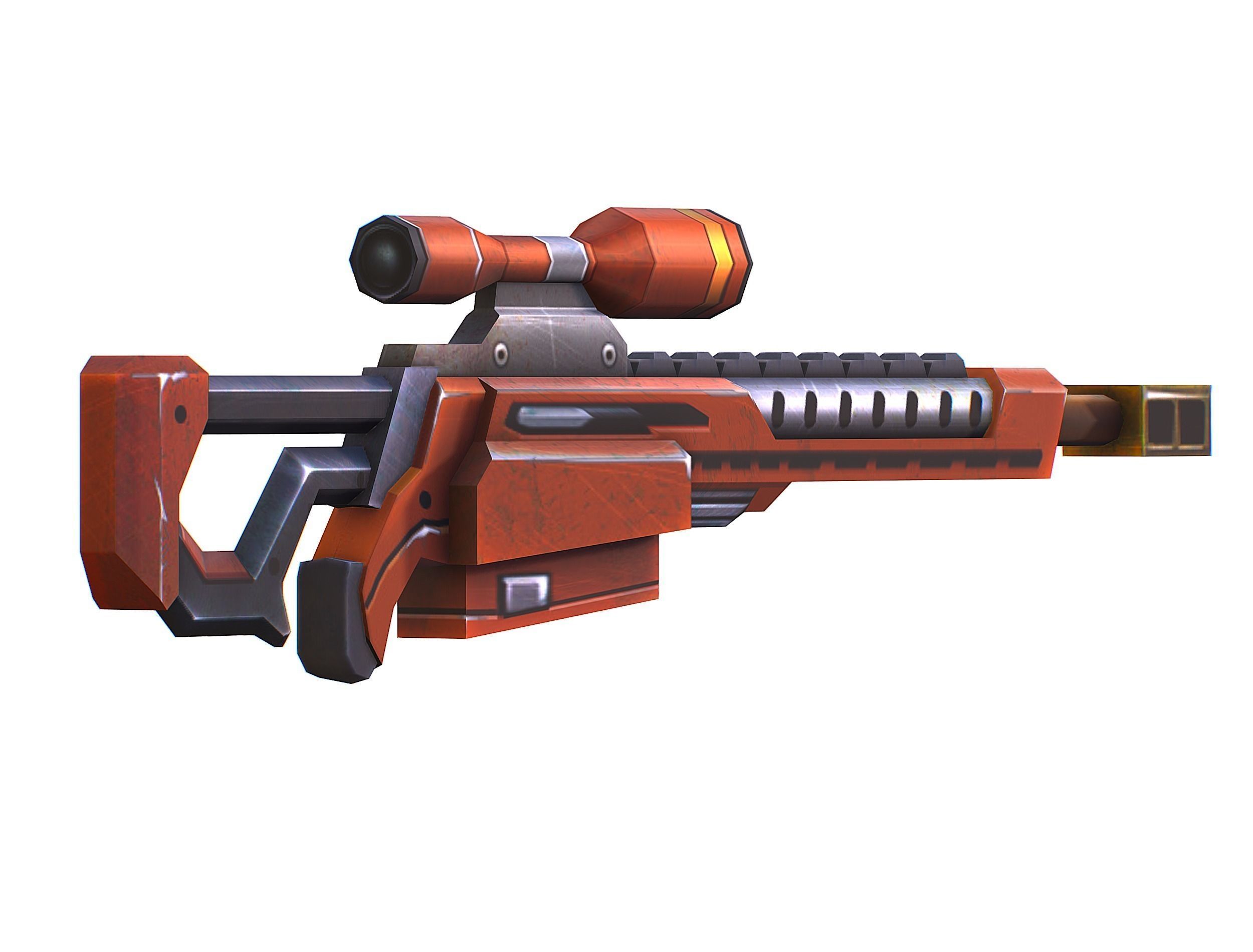 Sci-Fi Man Cyborg - Male Drone Sniper Soldier Low-poly 3D model_45