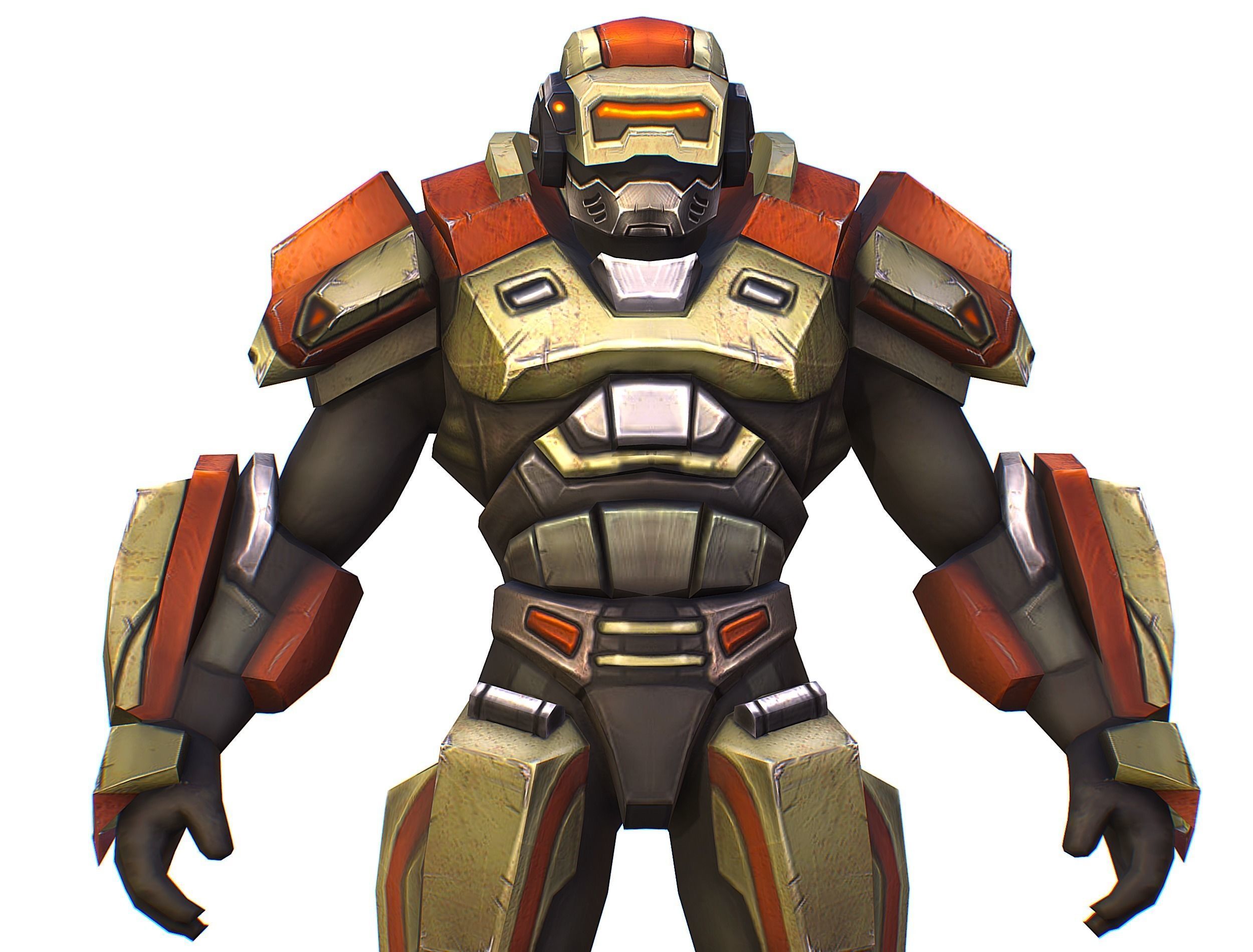 Sci-Fi Man Cyborg - Male Drone Sniper Soldier Low-poly 3D model_26