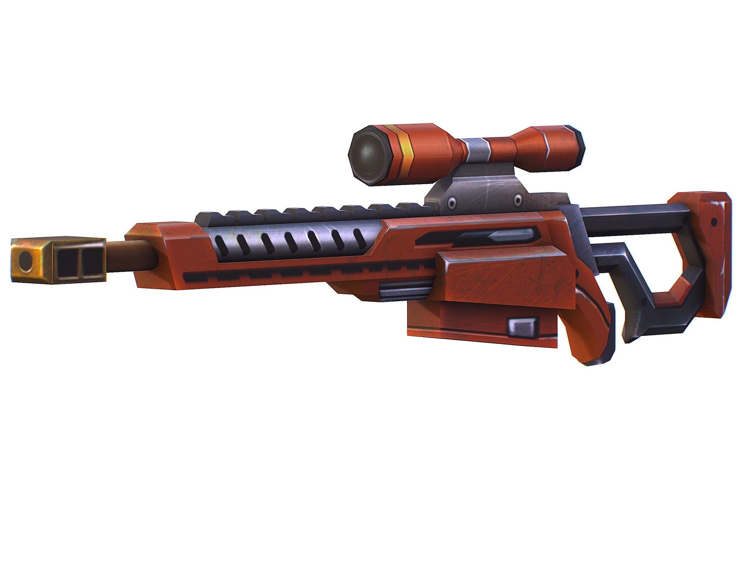 Sci-Fi Man Cyborg - Male Drone Sniper Soldier Low-poly 3D model_50