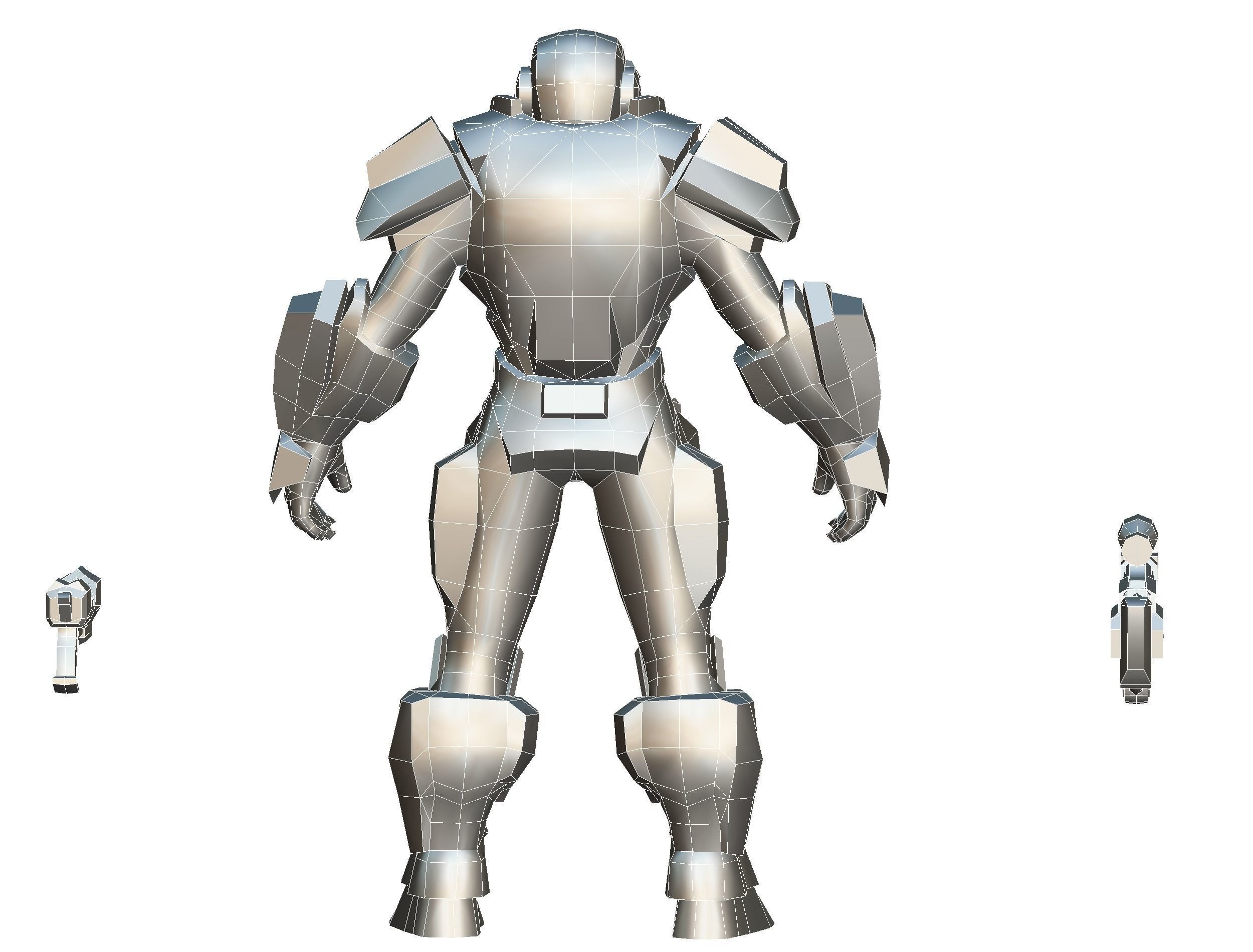 Sci-Fi Man Cyborg - Male Drone Sniper Soldier Low-poly 3D model_66