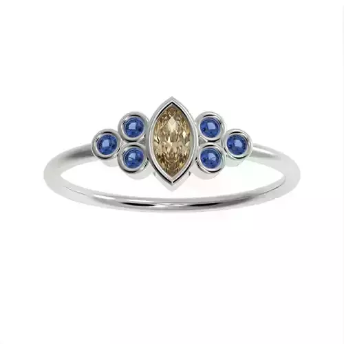 Basel ring with Marquise diamond