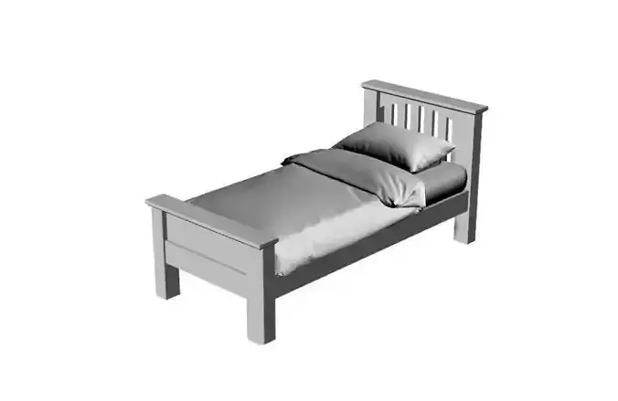 Dolls House Miniature Contemporary Slatted Single Bed Scale  3D print model