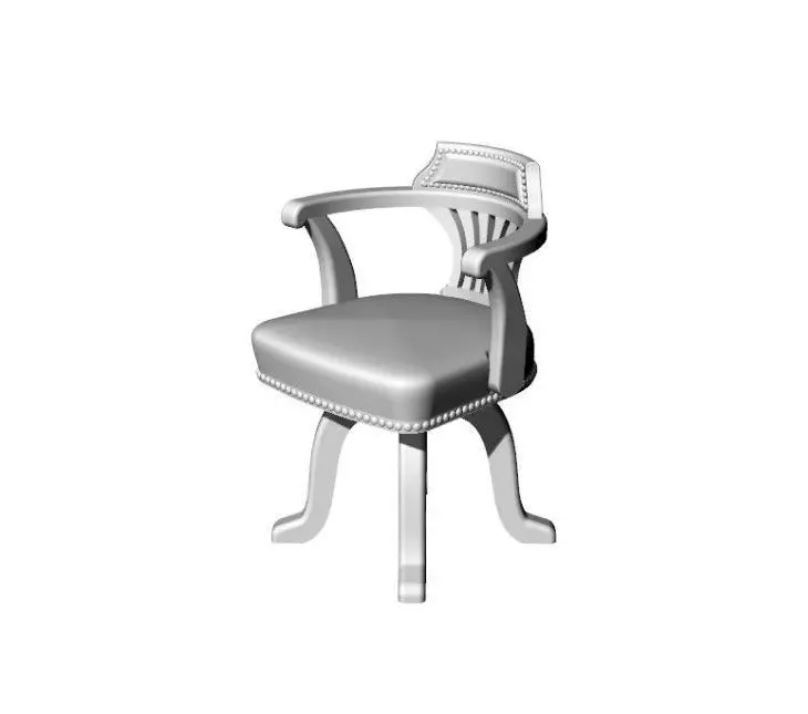 Dolls House Miniature Leather Captains Desk Chair 12th Scale 3D print model_0