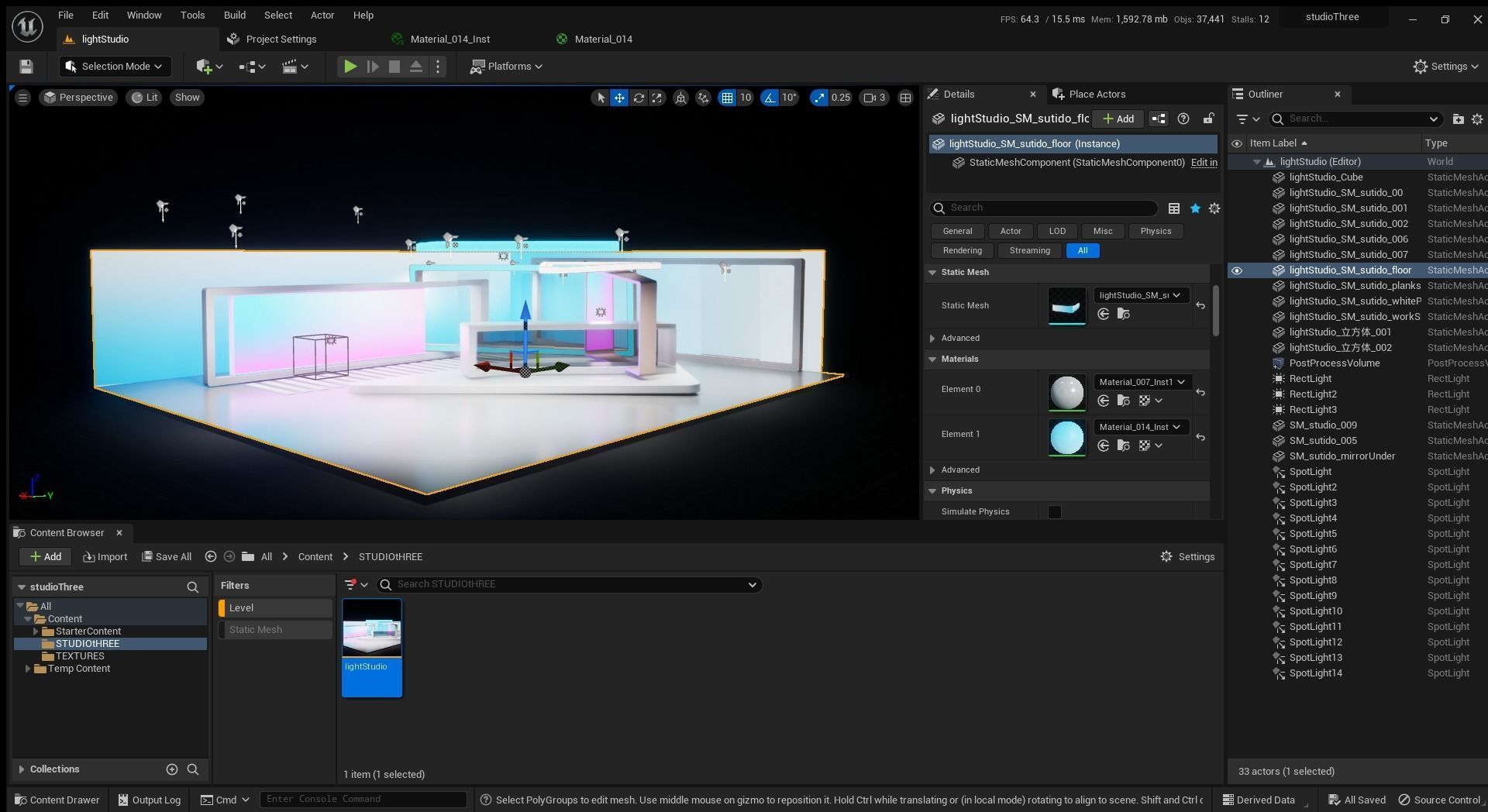 UE5 Live TV Space Low-poly 3D model_13