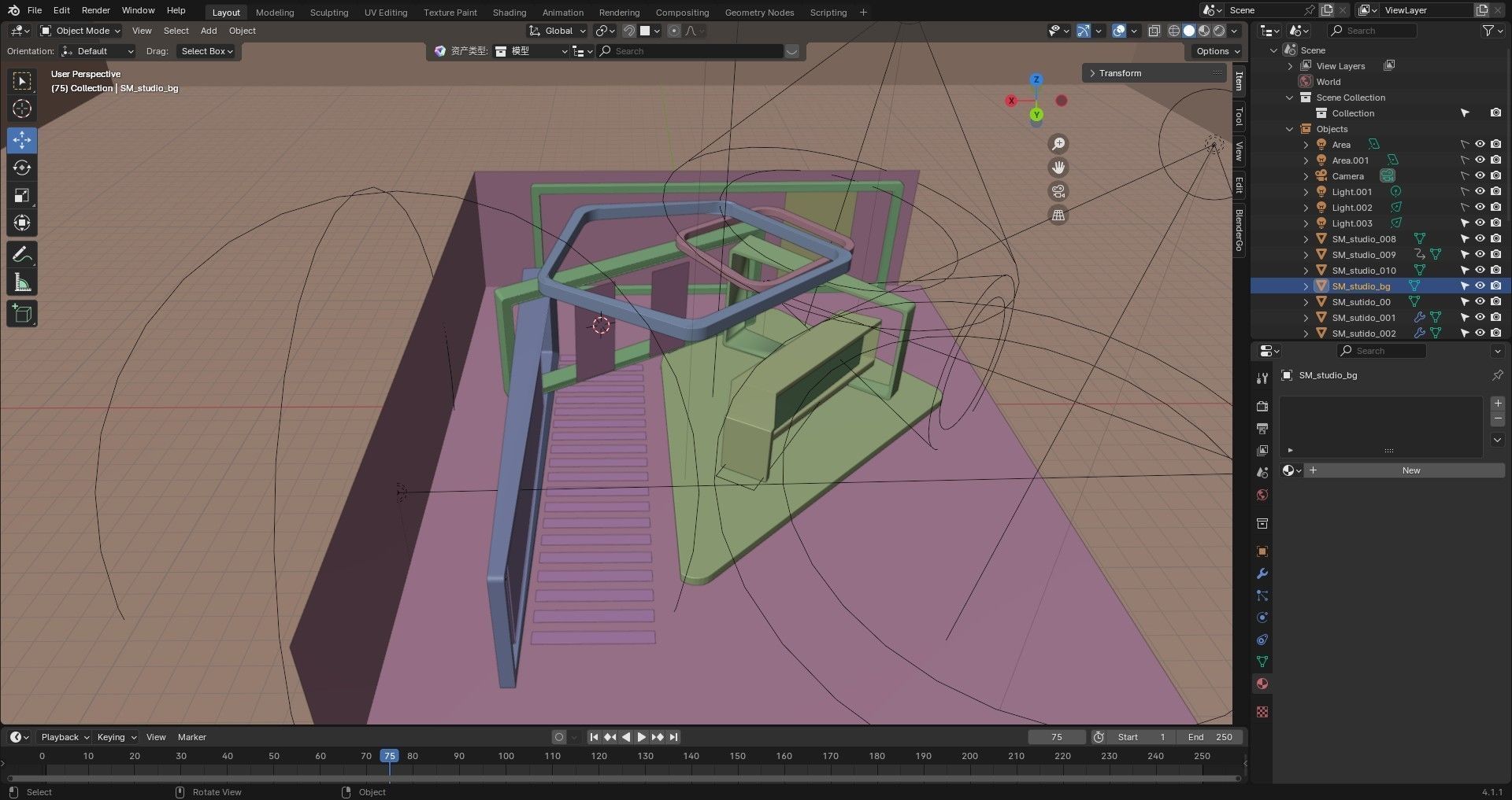 UE5 Live TV Space Low-poly 3D model_11