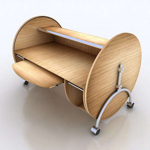 Office Computer Table Low-poly 3D model