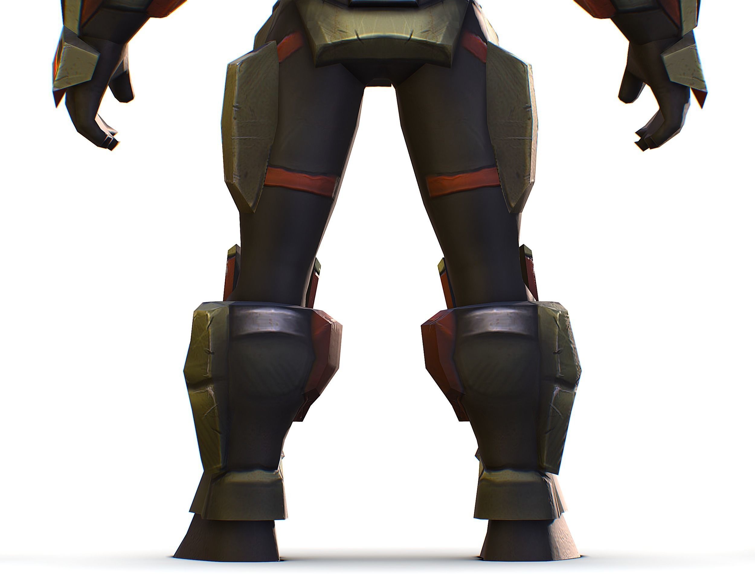 Male Cyborg - Man Machine Gun with Rifle and Pistol Low-poly 3D model_30