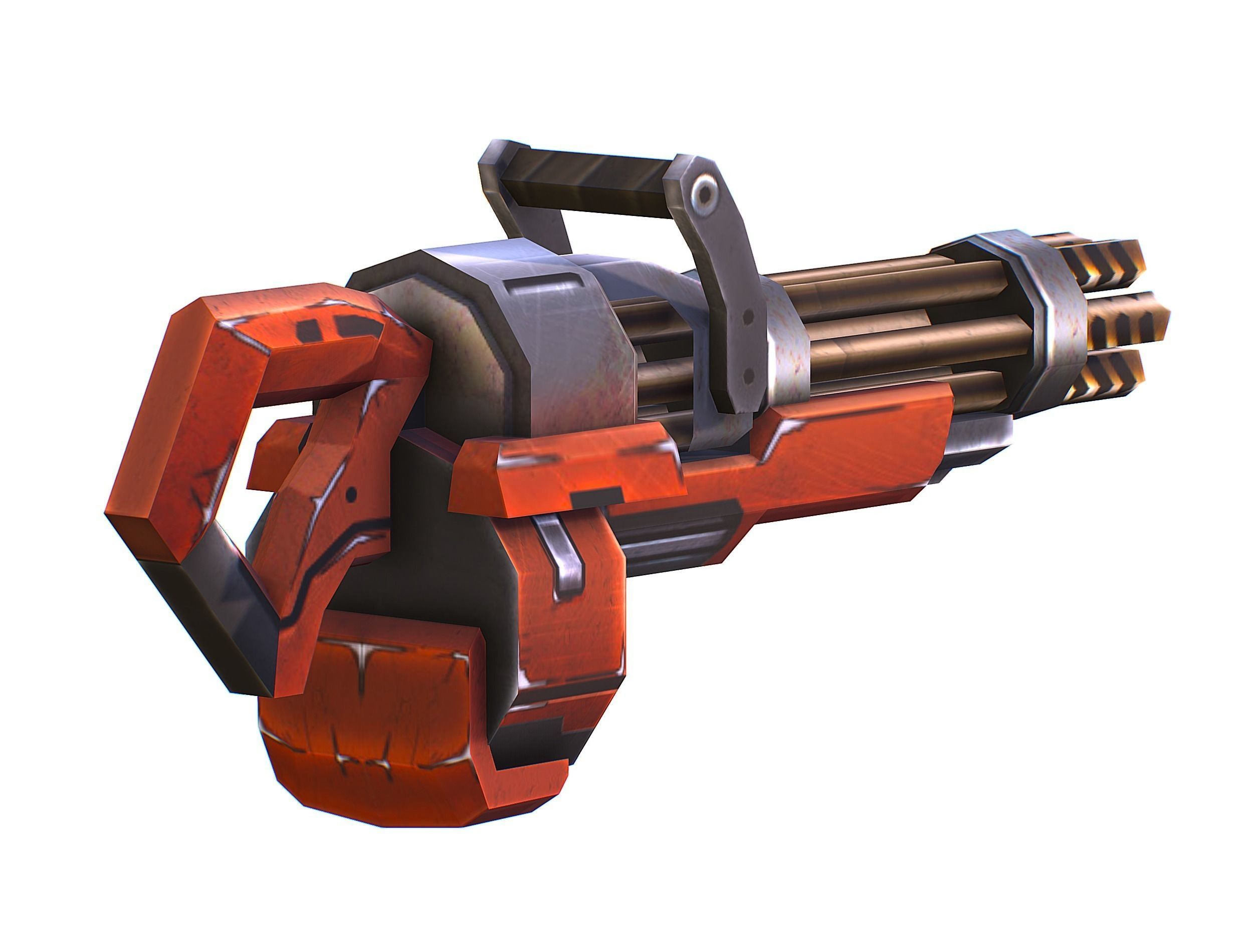 Male Cyborg - Man Machine Gun with Rifle and Pistol Low-poly 3D model_47