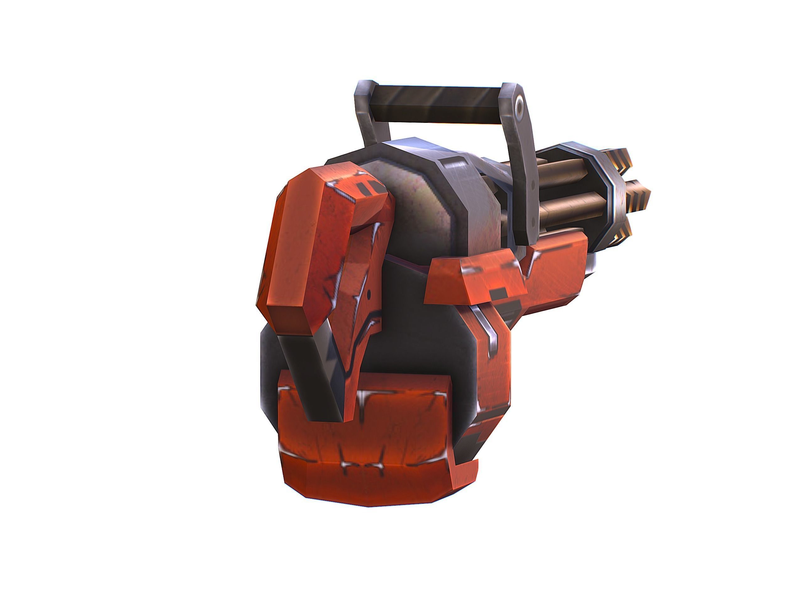 Male Cyborg - Man Machine Gun with Rifle and Pistol Low-poly 3D model_48