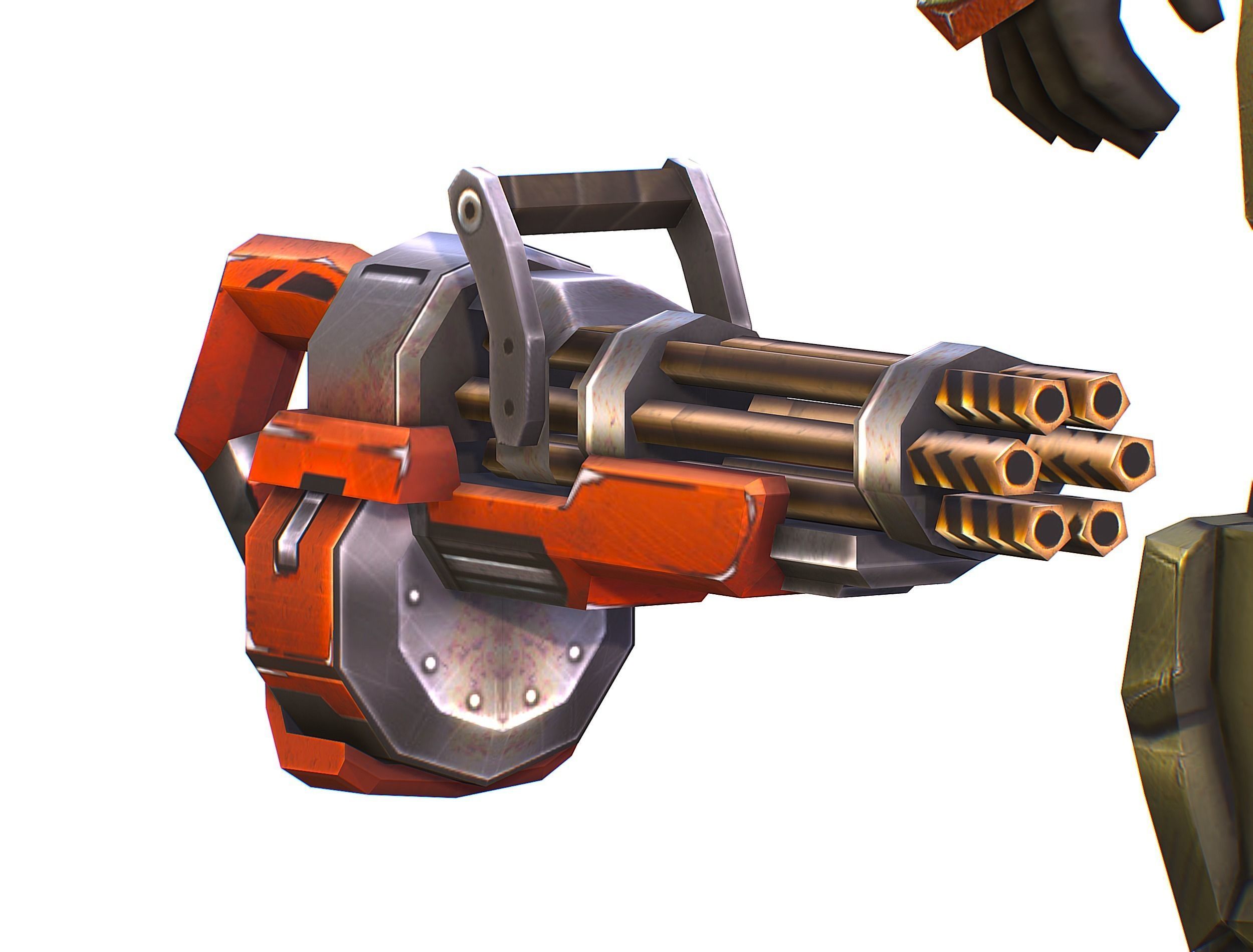 Male Cyborg - Man Machine Gun with Rifle and Pistol Low-poly 3D model_42