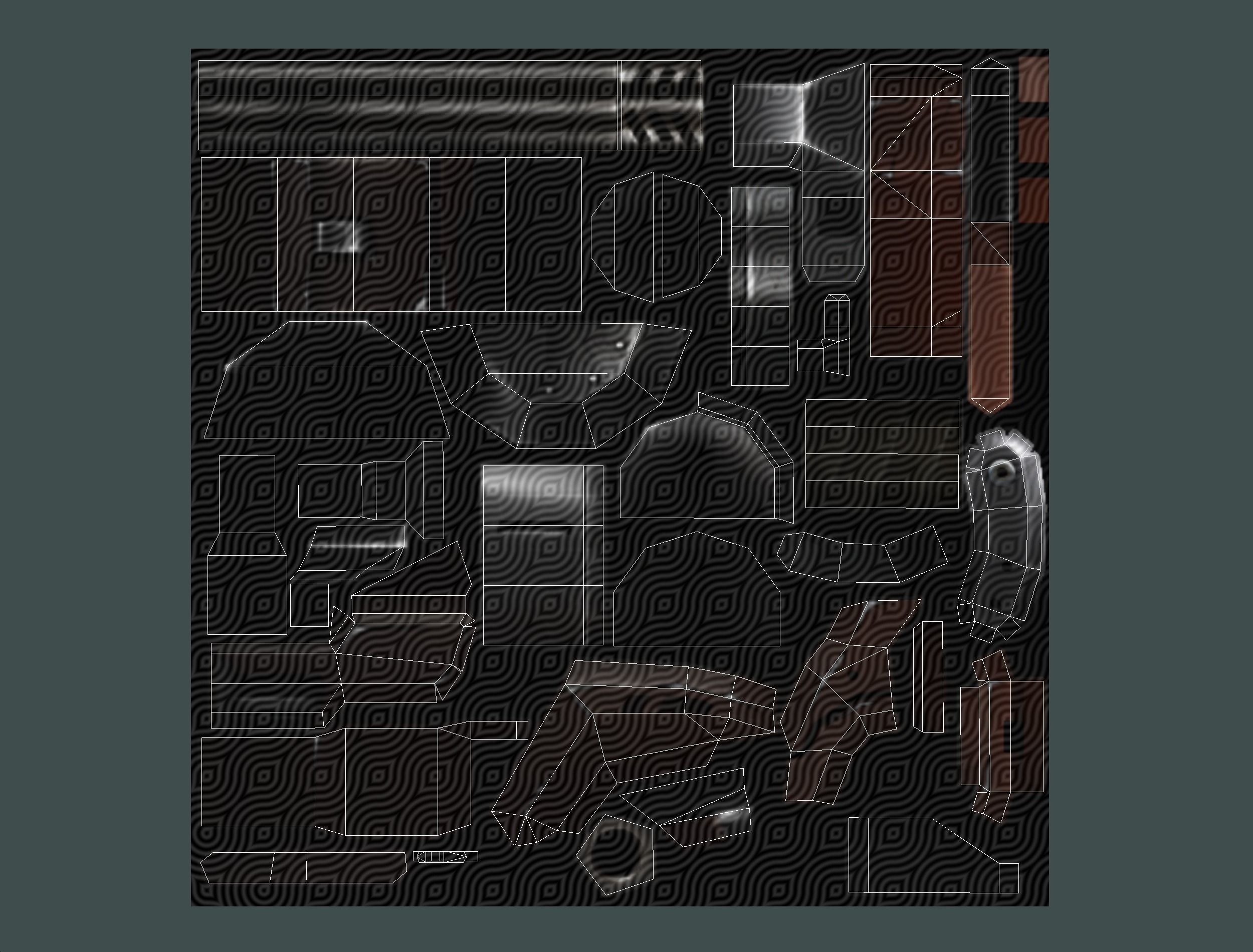 Male Cyborg - Man Machine Gun with Rifle and Pistol Low-poly 3D model_70