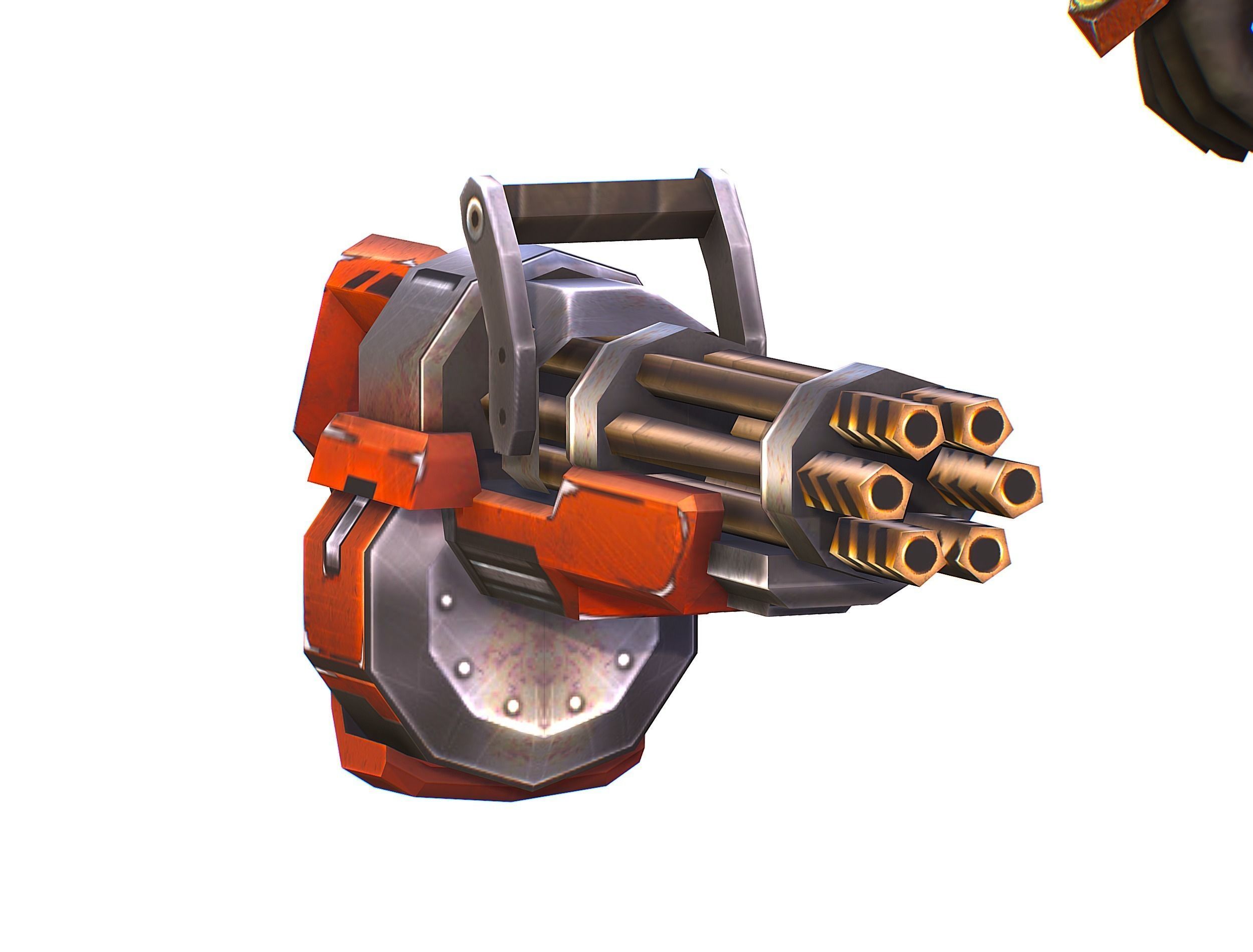 Male Cyborg - Man Machine Gun with Rifle and Pistol Low-poly 3D model_41