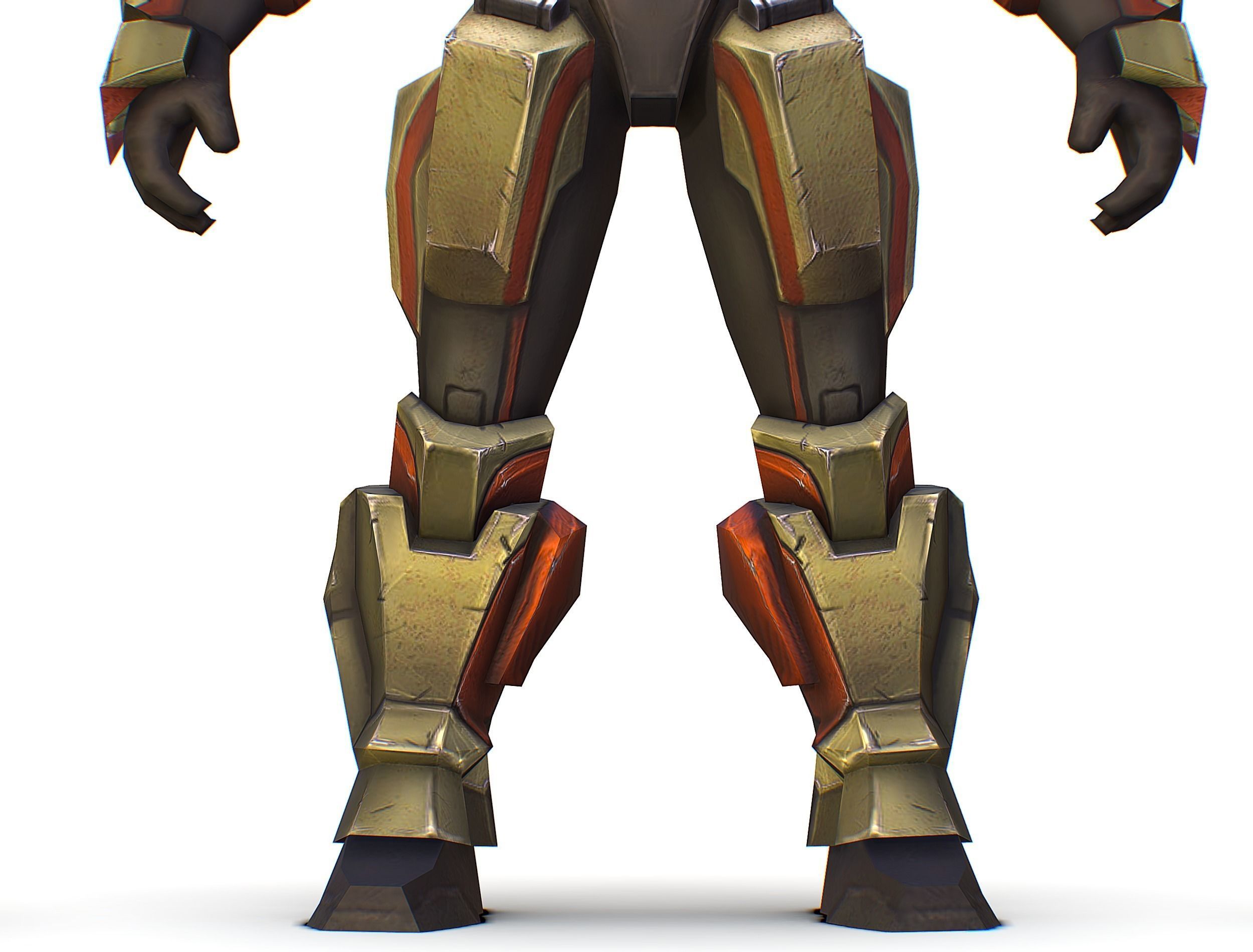 Male Cyborg - Man Machine Gun with Rifle and Pistol Low-poly 3D model_27