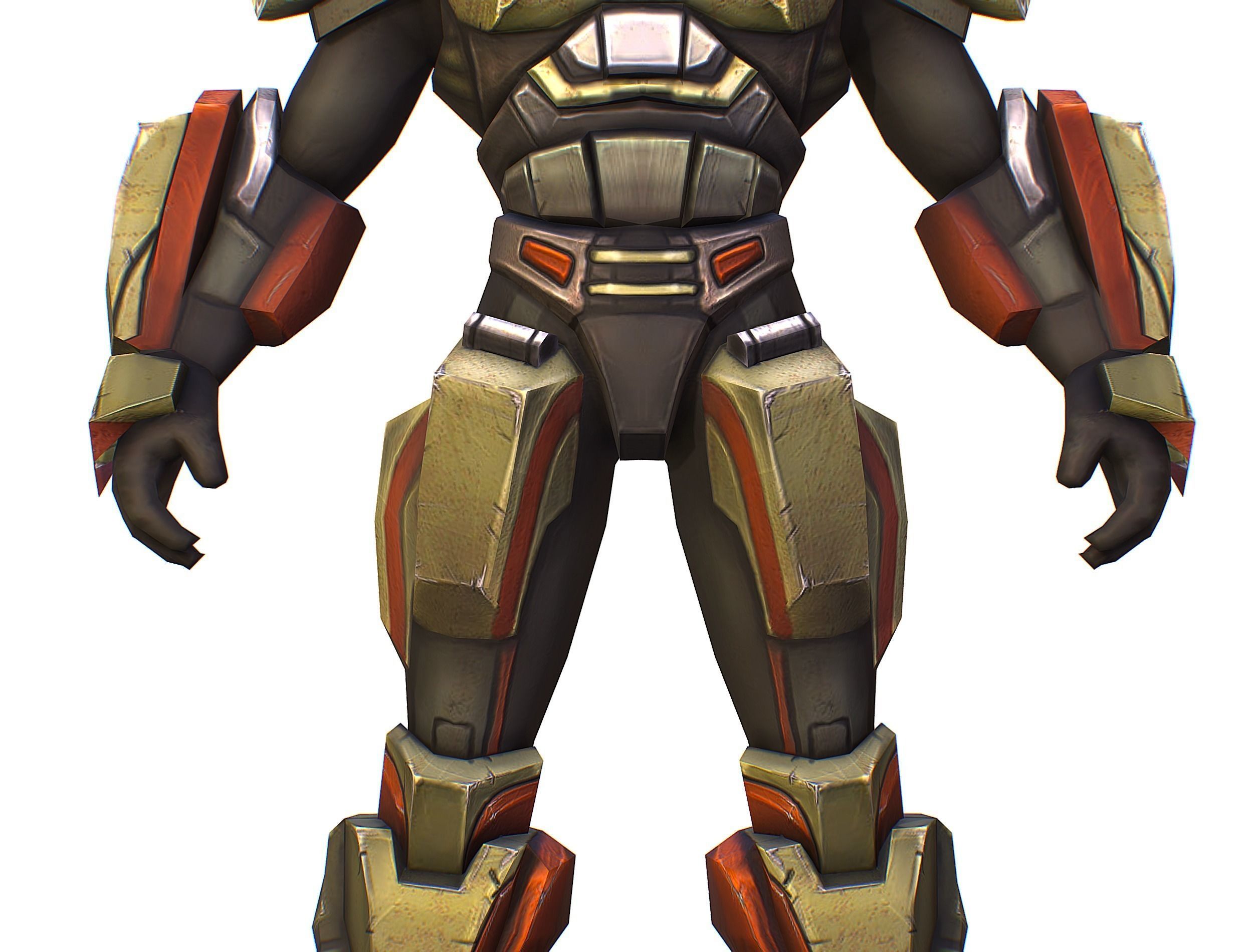 Male Cyborg - Man Machine Gun with Rifle and Pistol Low-poly 3D model_26