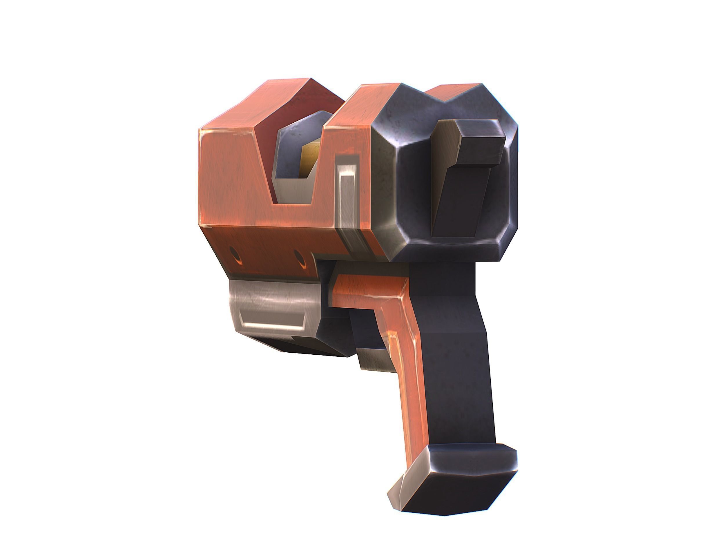 Male Cyborg - Man Machine Gun with Rifle and Pistol Low-poly 3D model_58