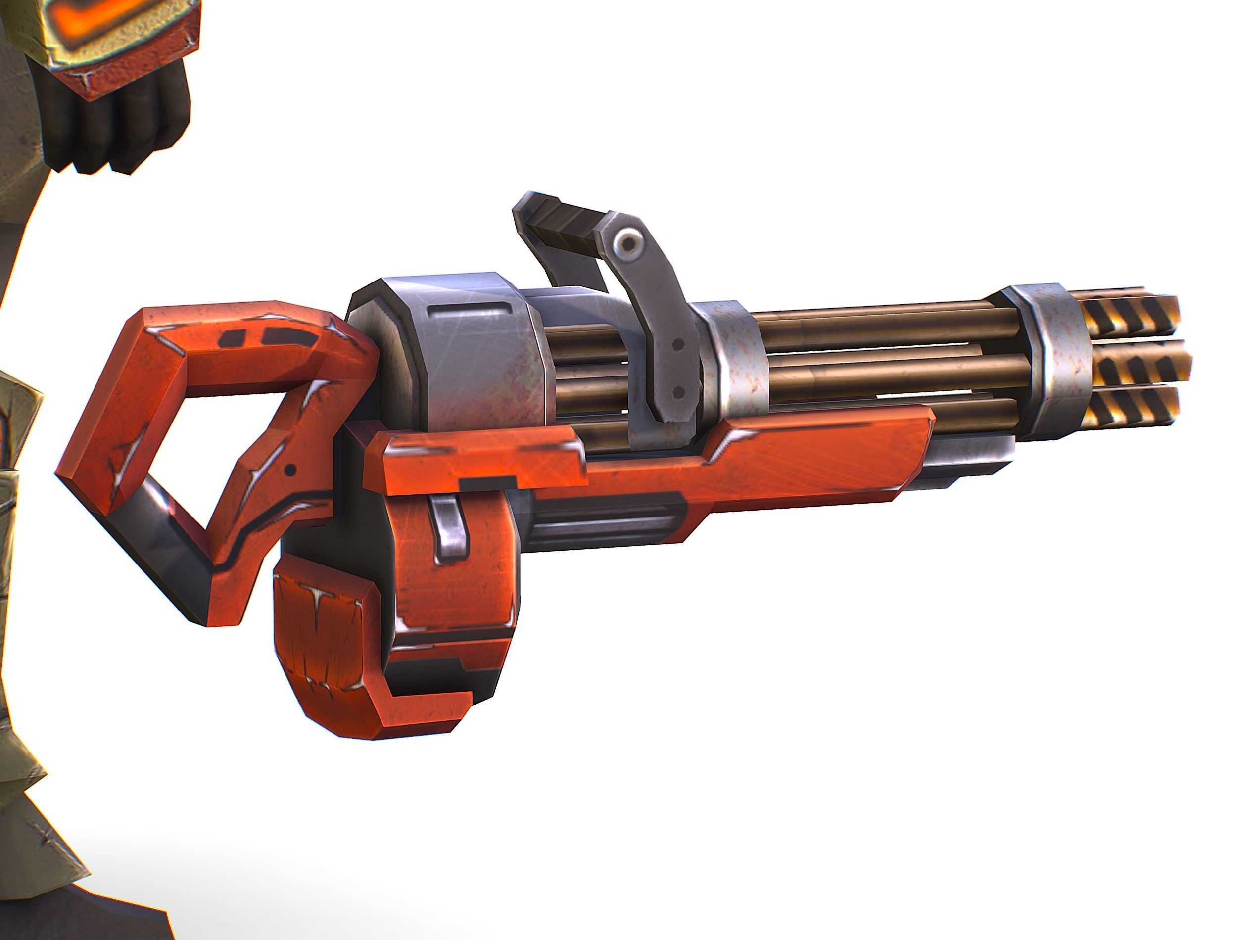 Male Cyborg - Man Machine Gun with Rifle and Pistol Low-poly 3D model_46