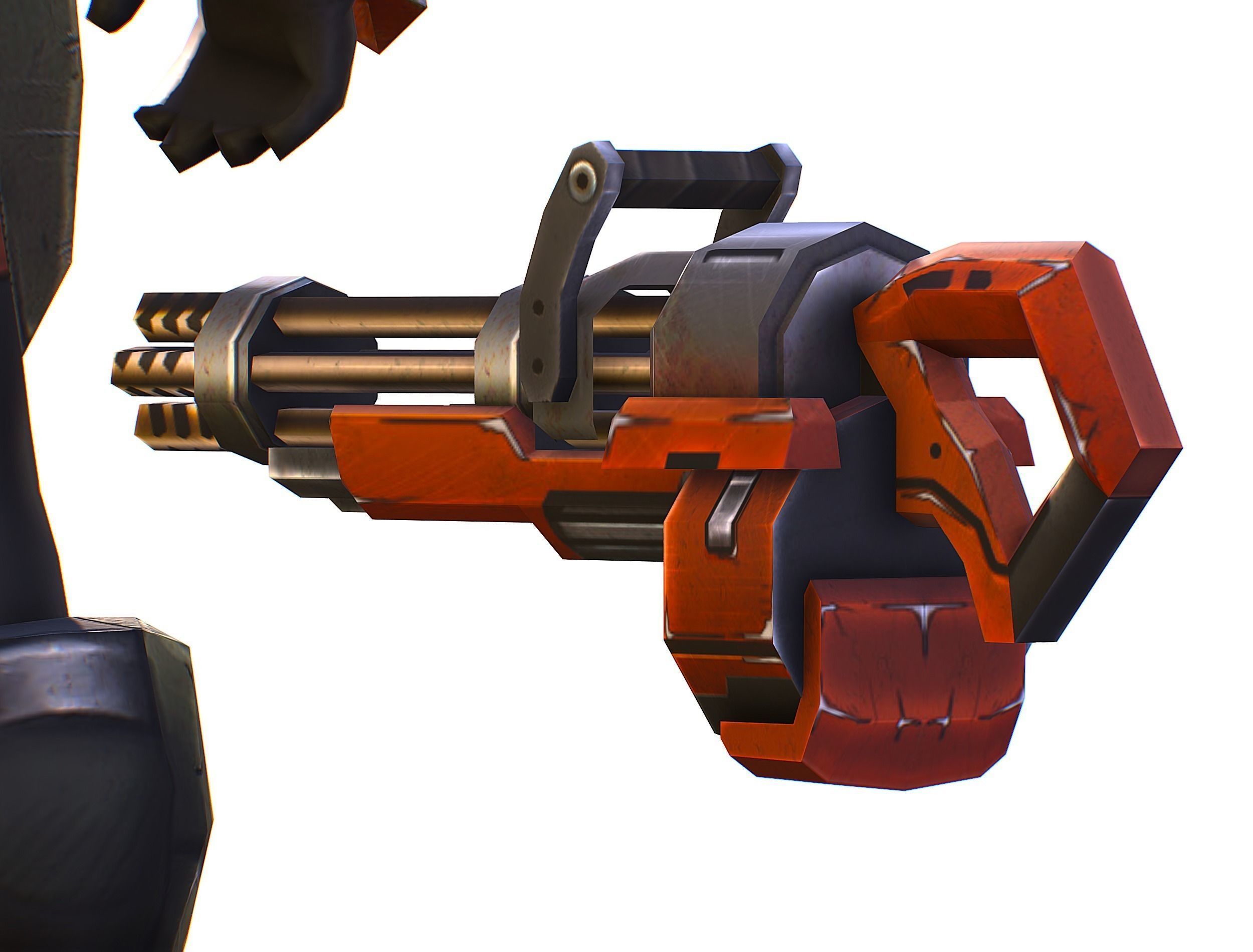 Male Cyborg - Man Machine Gun with Rifle and Pistol Low-poly 3D model_51