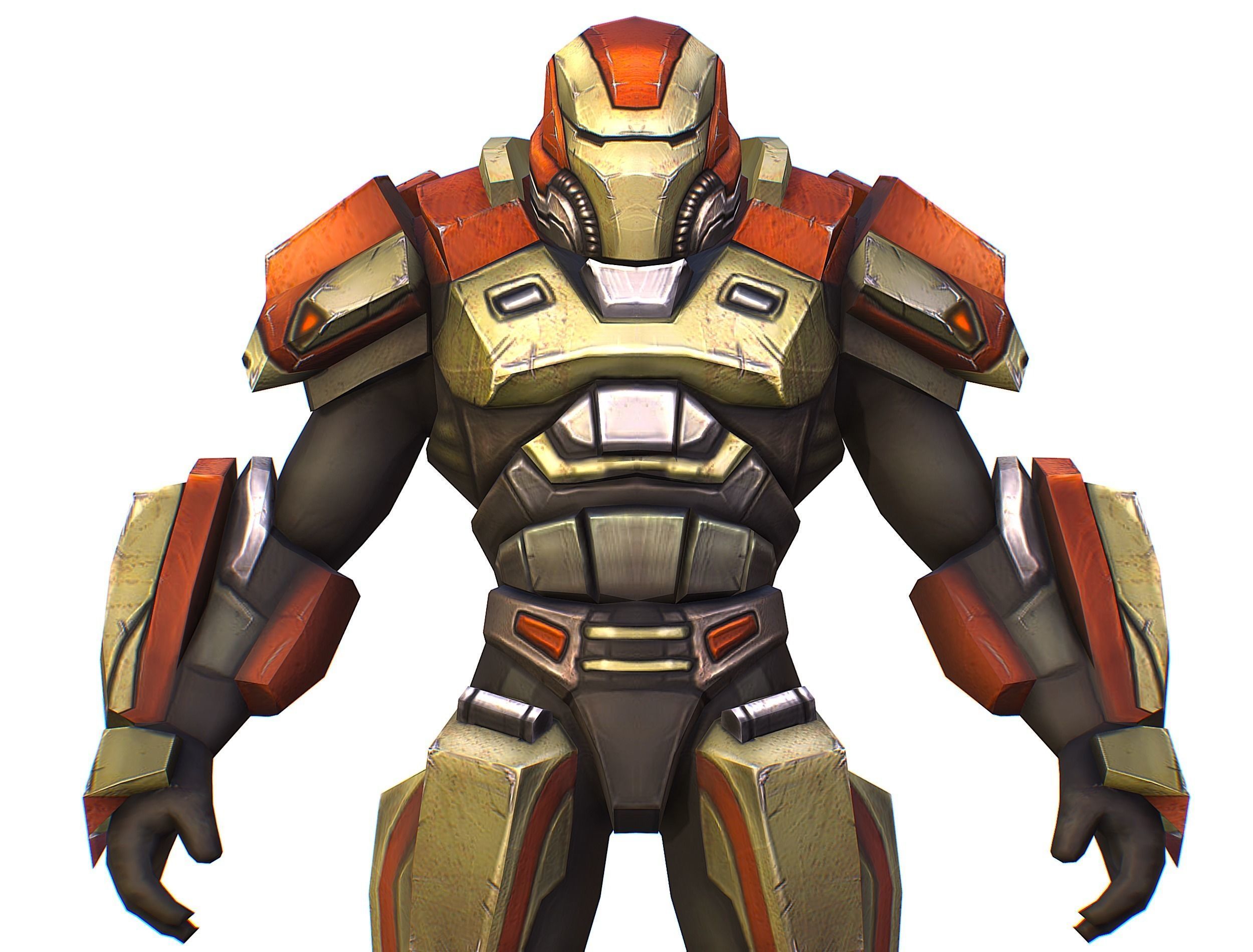 Male Cyborg - Man Machine Gun with Rifle and Pistol Low-poly 3D model_25