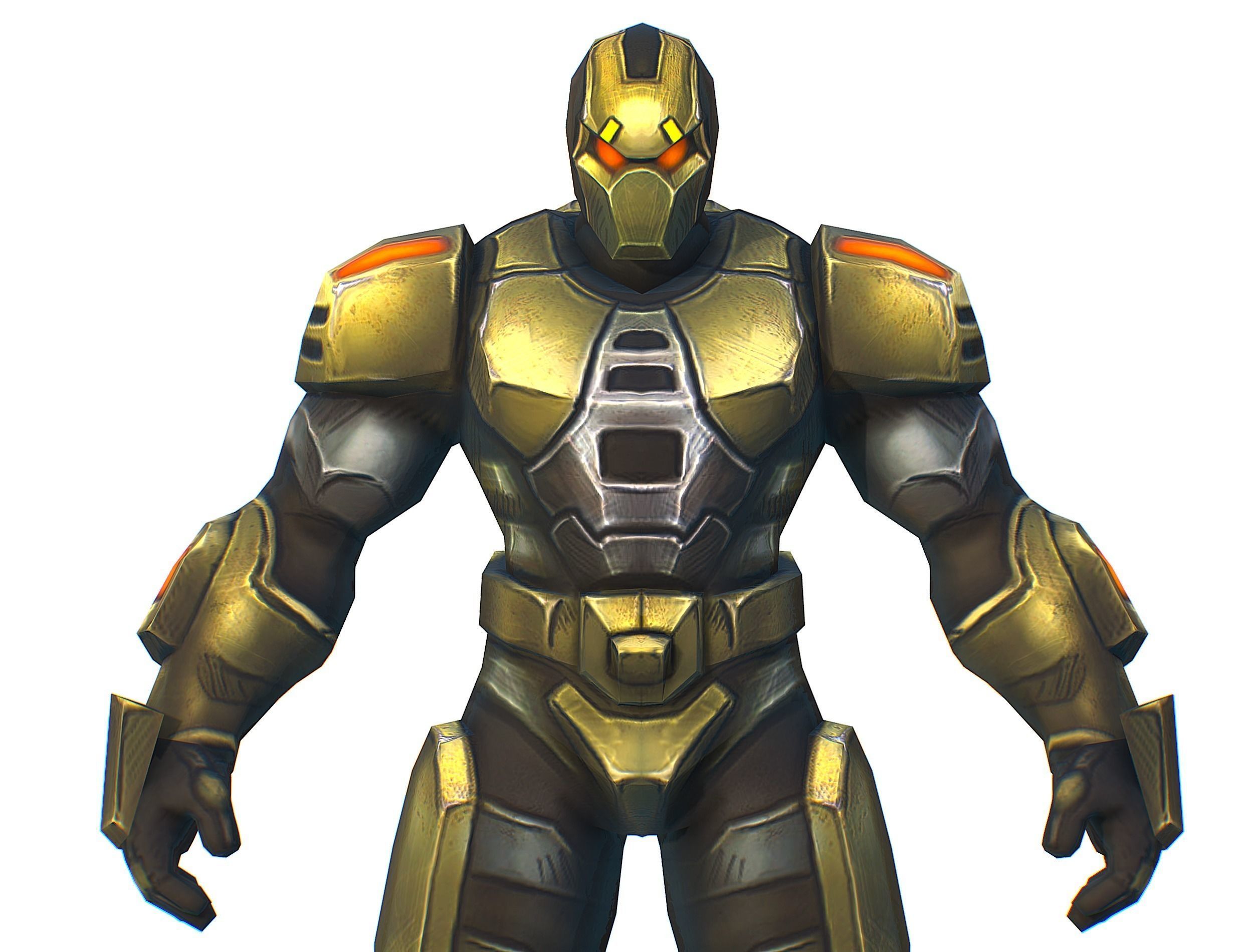 Sci-Fi Man Cyborg - Male Drone Trooper Soldier Low-poly 3D model_22