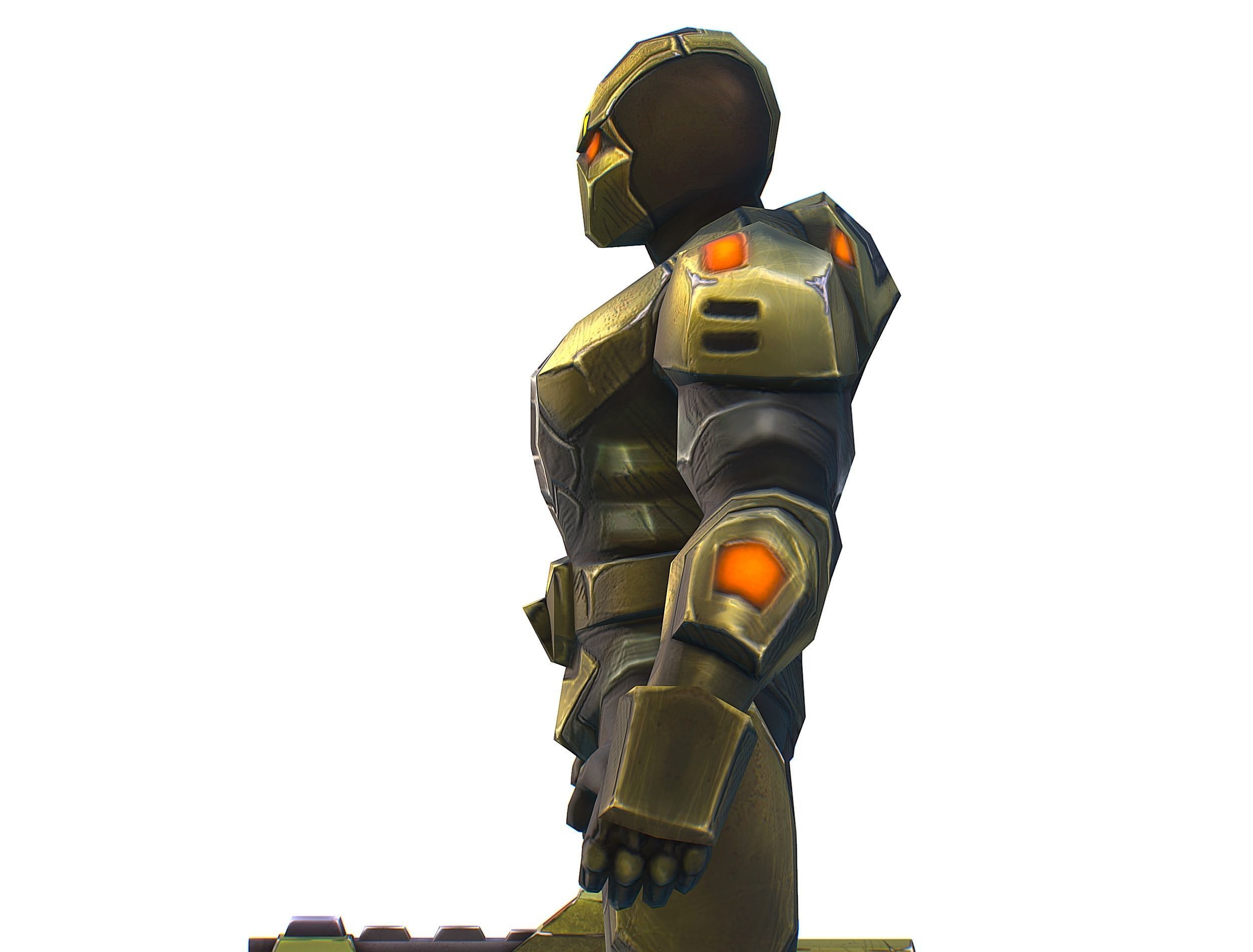 Sci-Fi Man Cyborg - Male Drone Trooper Soldier Low-poly 3D model_29