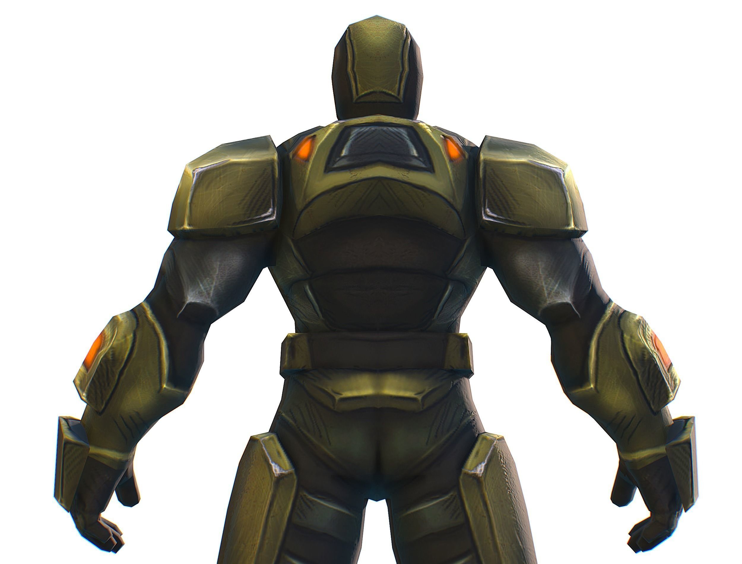 Sci-Fi Man Cyborg - Male Drone Trooper Soldier Low-poly 3D model_25