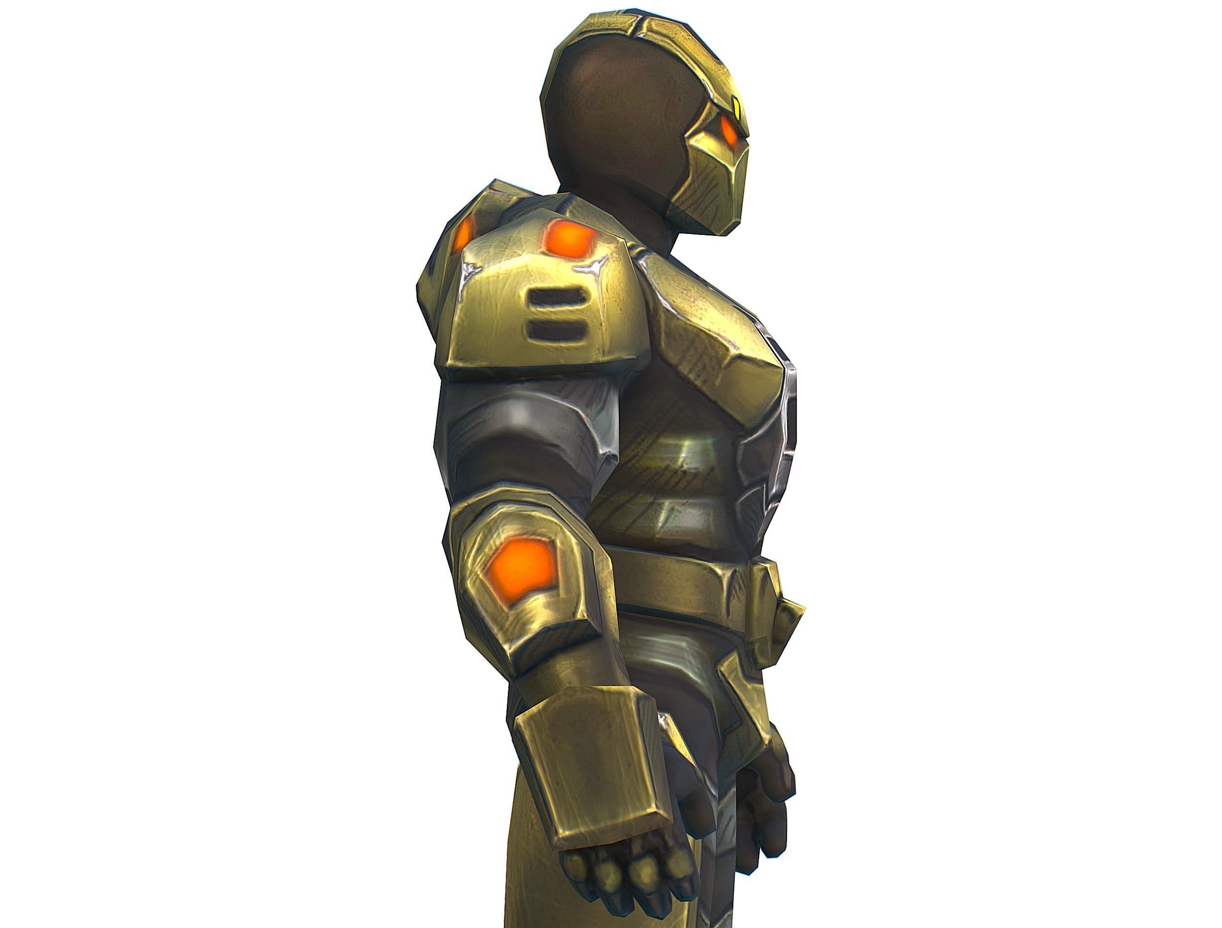 Sci-Fi Man Cyborg - Male Drone Trooper Soldier Low-poly 3D model_28